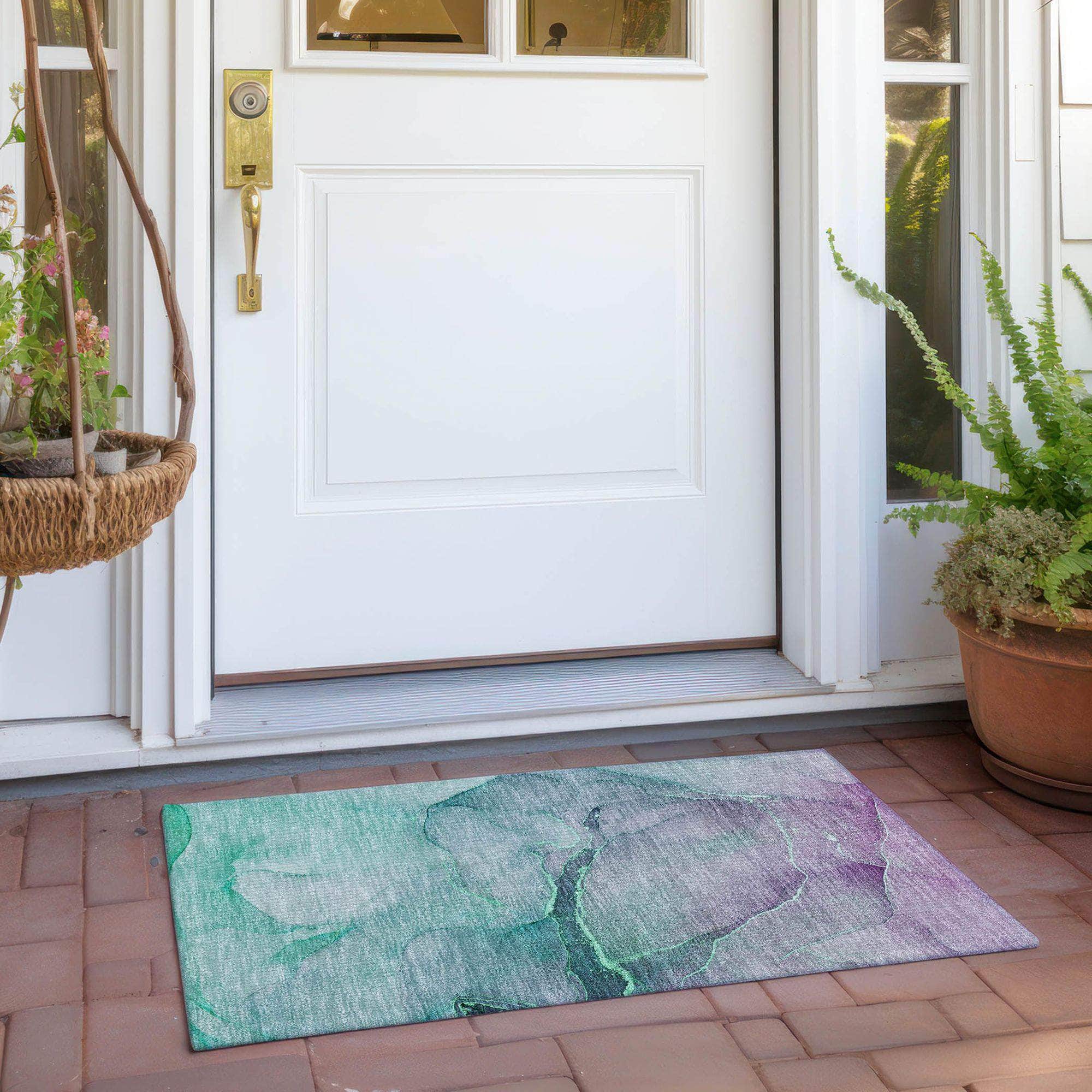 Machine Made ACN508 Aloe Green Rugs 