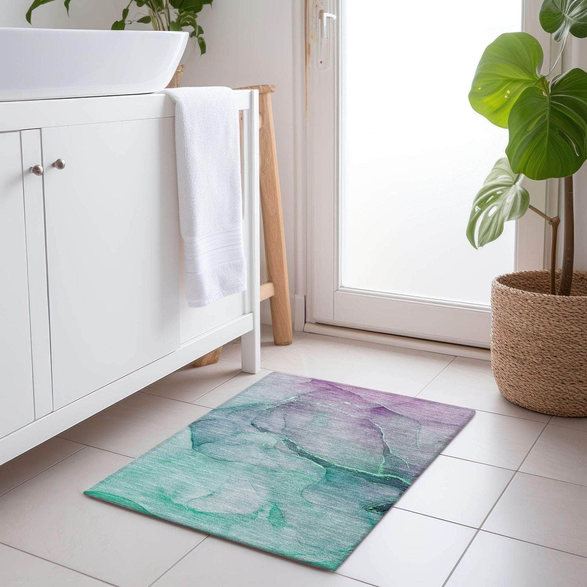 Machine Made ACN508 Aloe Green Rugs 