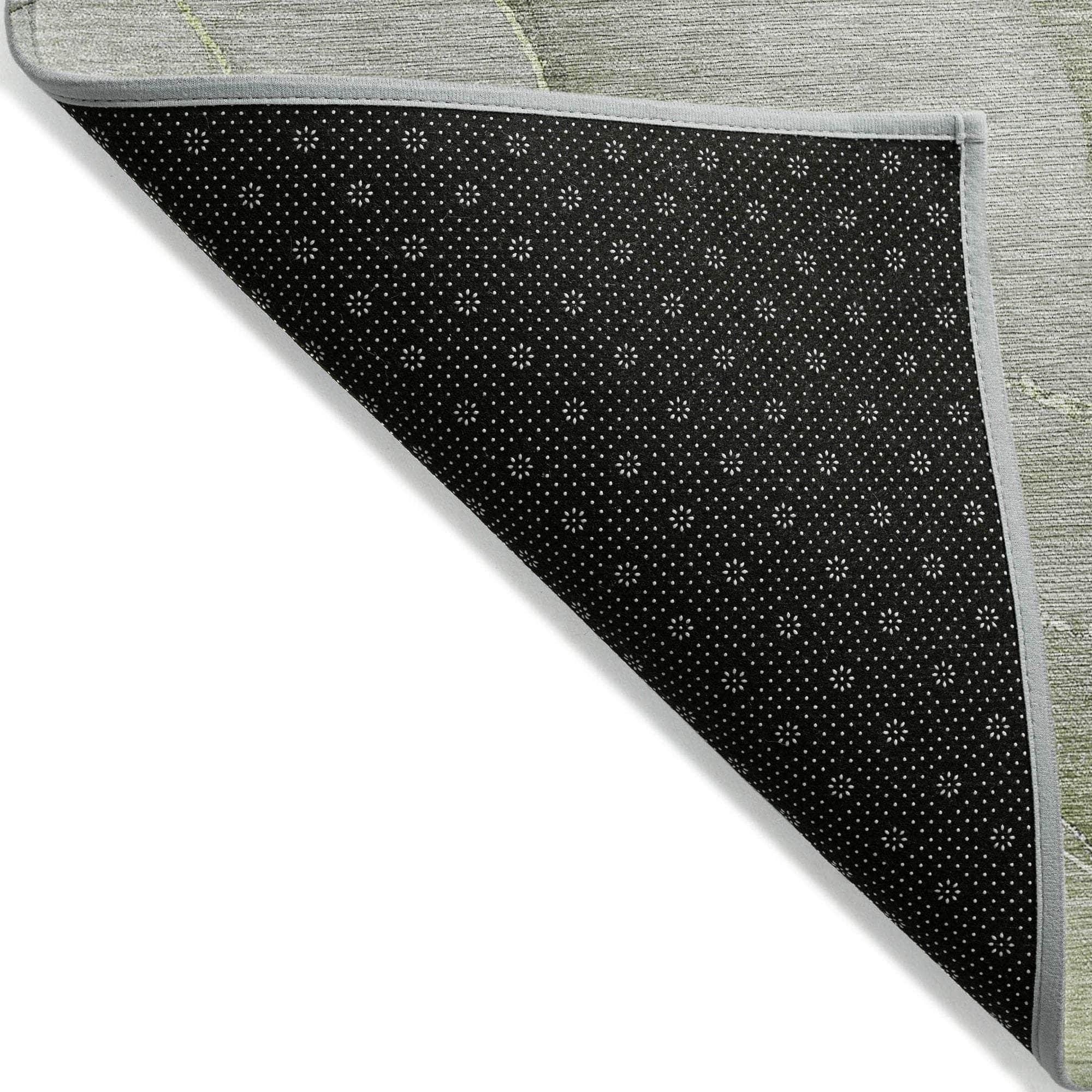 Machine Made ACN508 Olive Green Rugs 