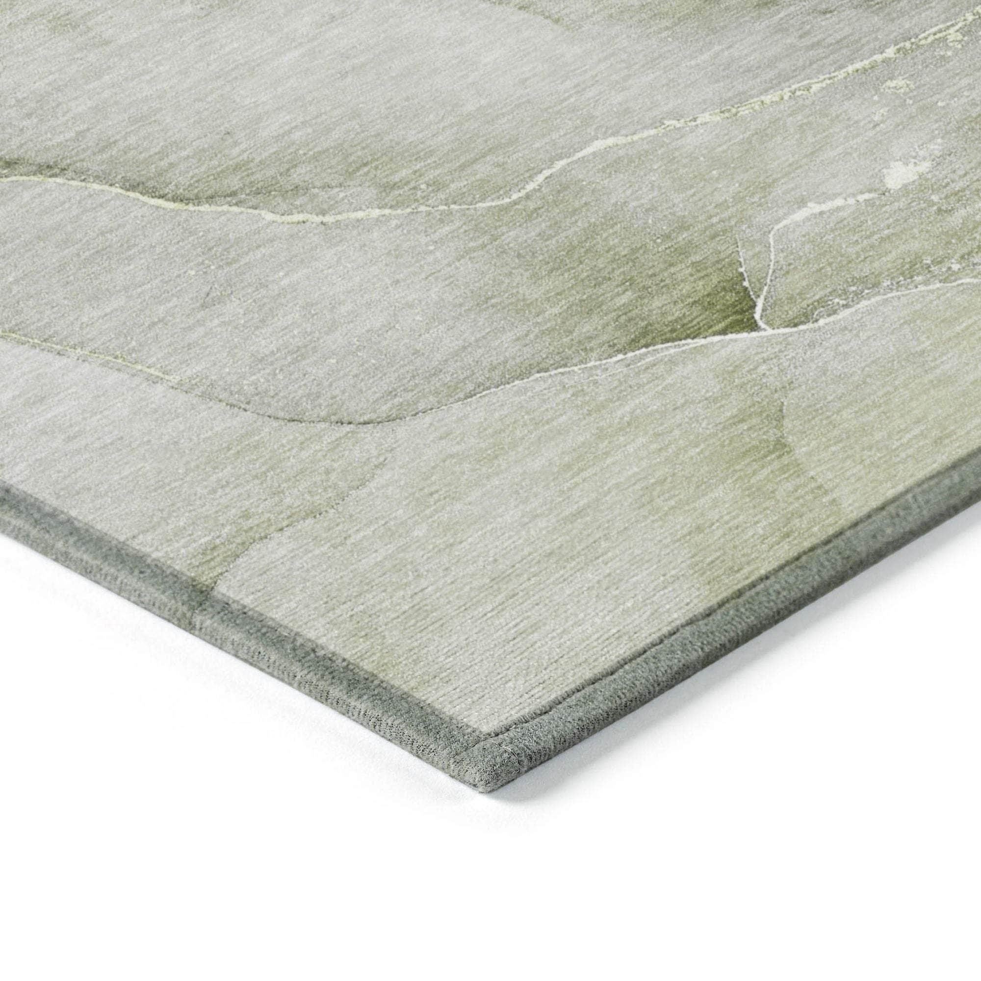 Machine Made ACN508 Olive Green Rugs 