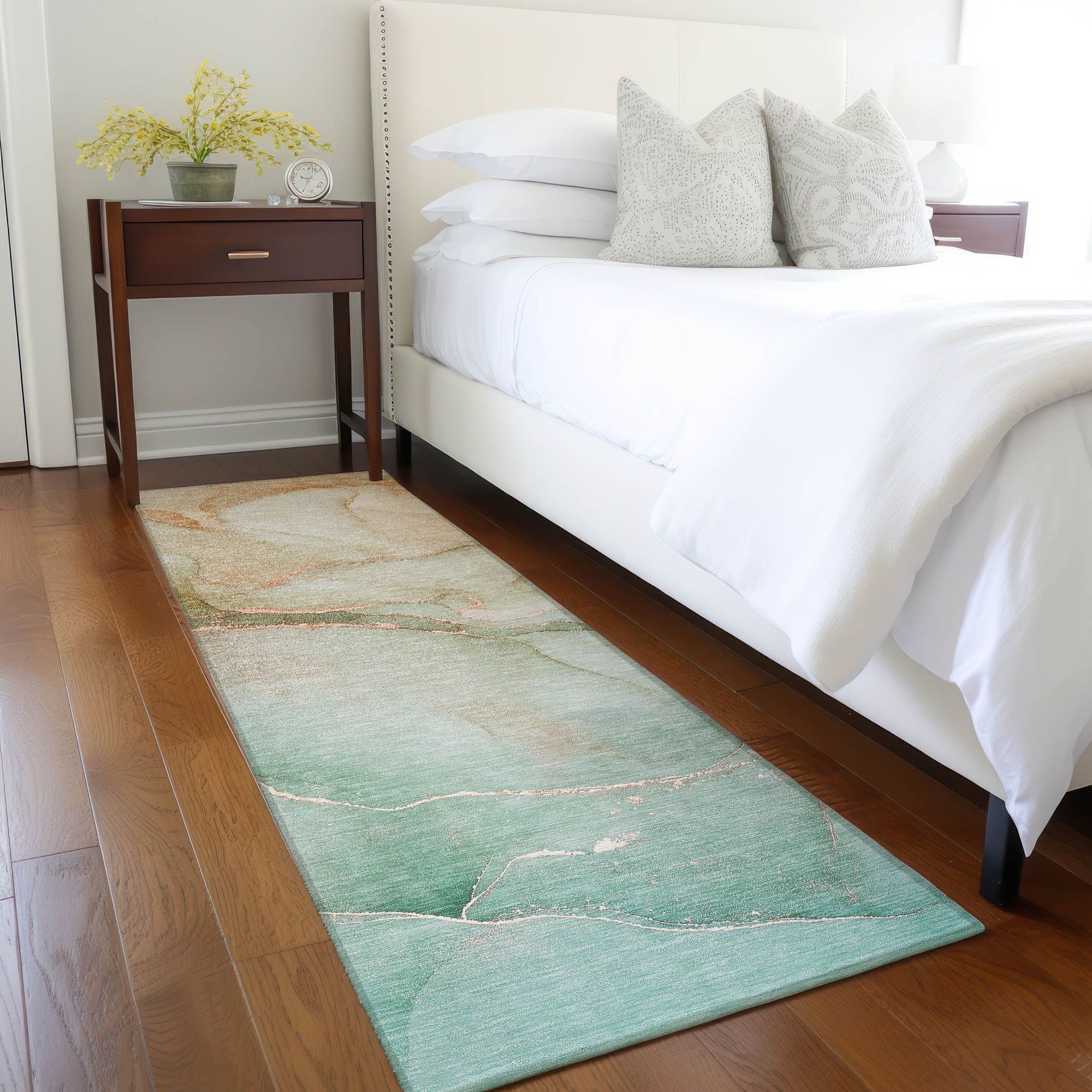 Machine Made ACN508 Teal  Rugs 
