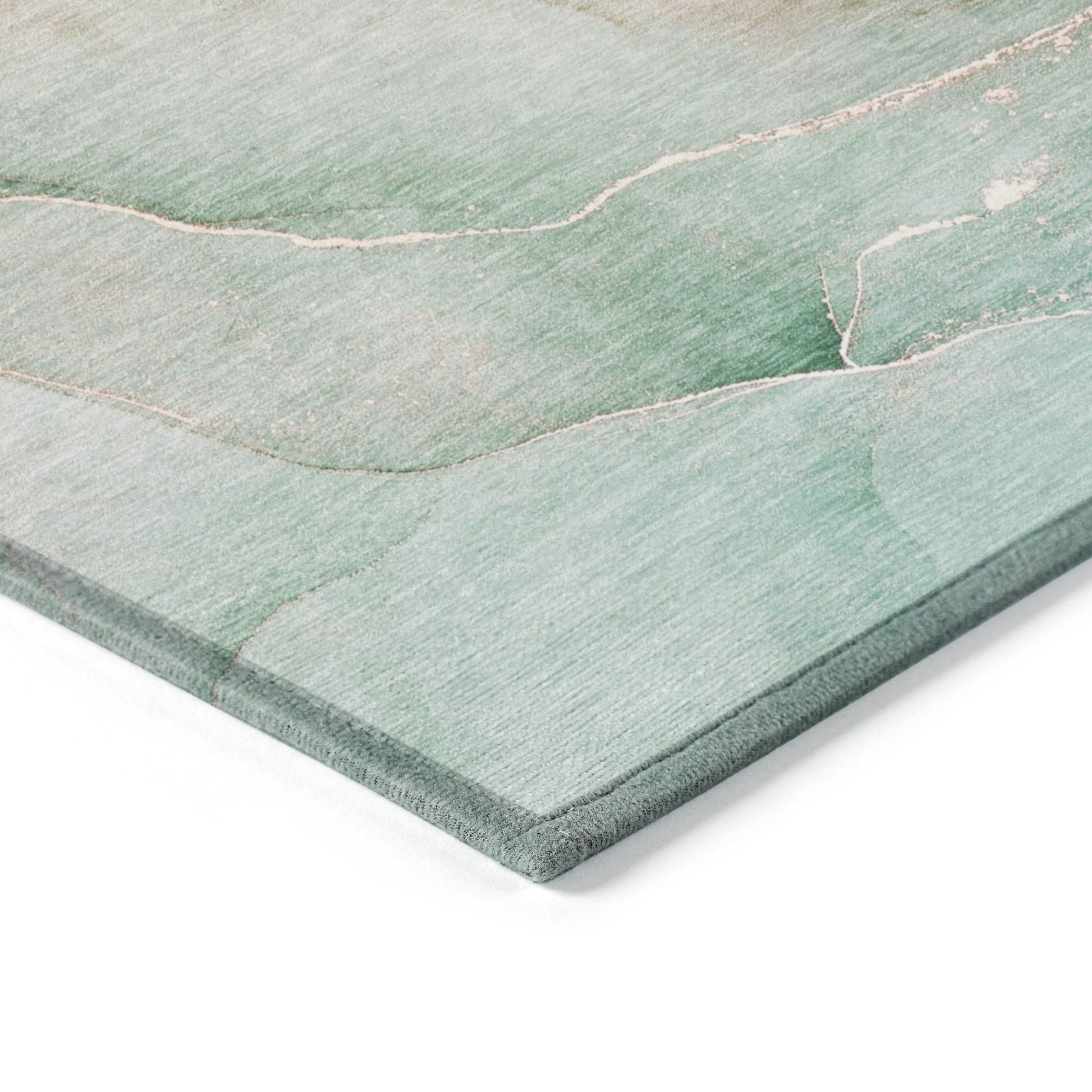Machine Made ACN508 Teal  Rugs 