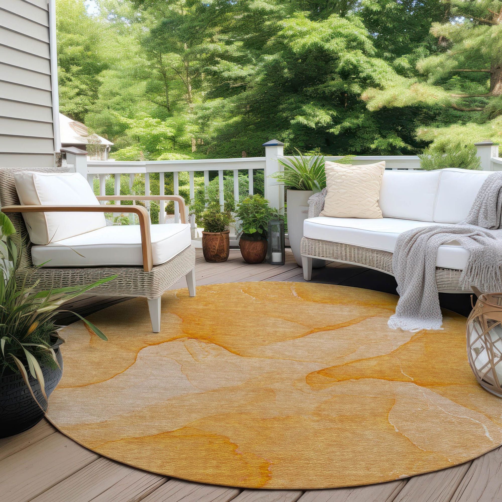 Machine Made ACN509 Orange  Rugs 