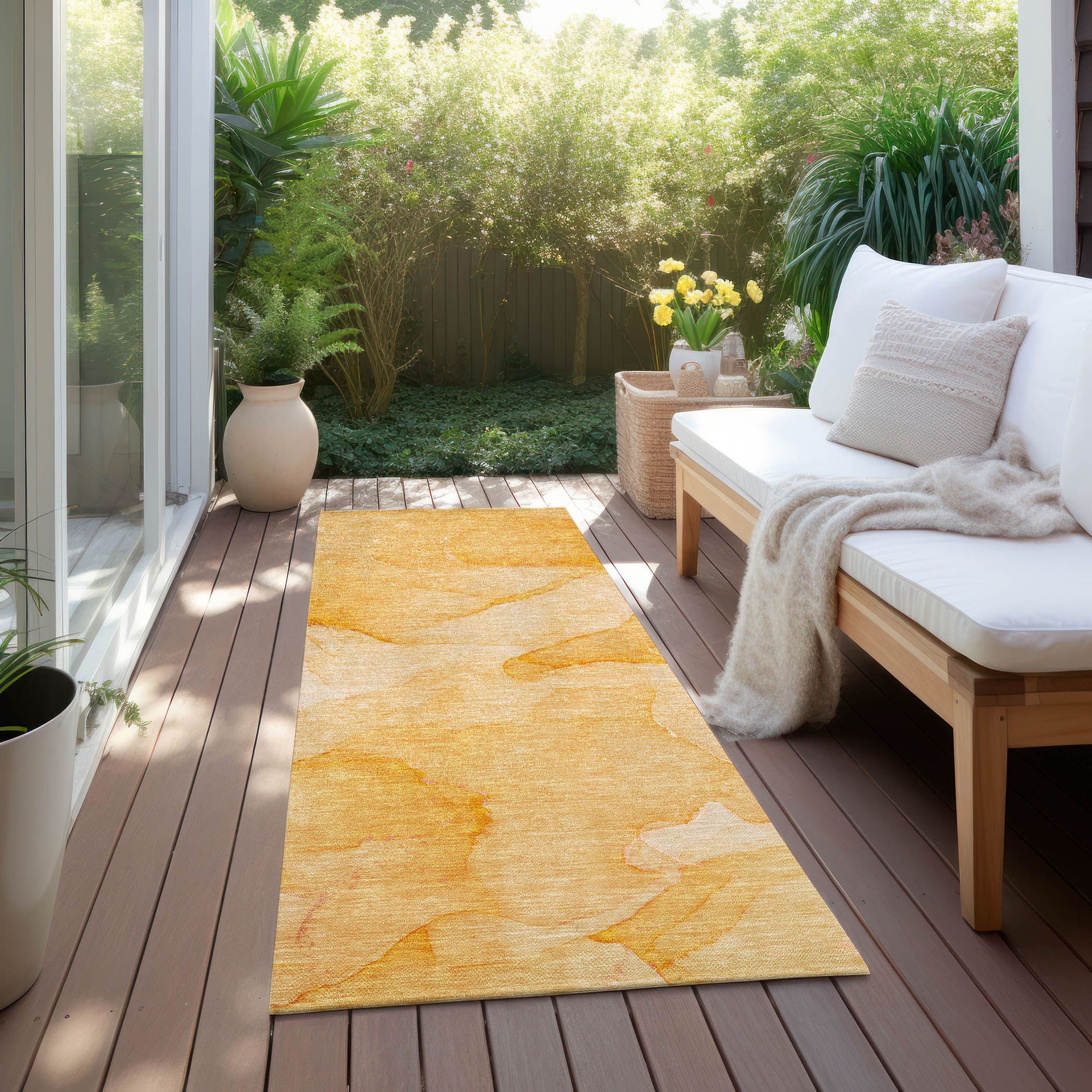 Machine Made ACN509 Orange  Rugs 