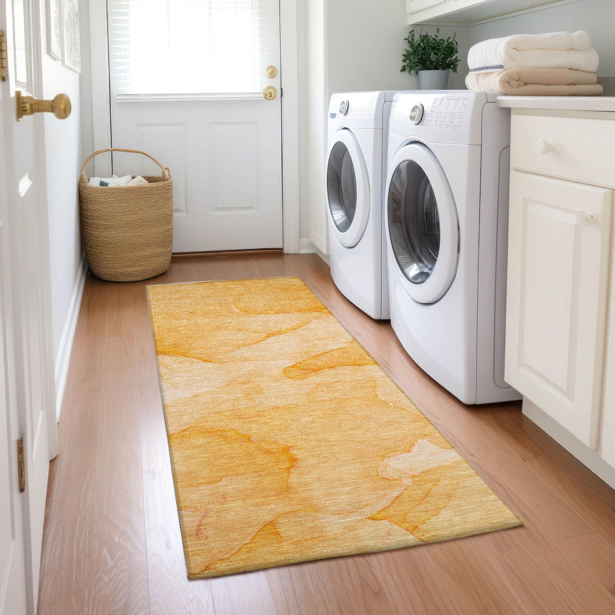 Machine Made ACN509 Orange  Rugs 