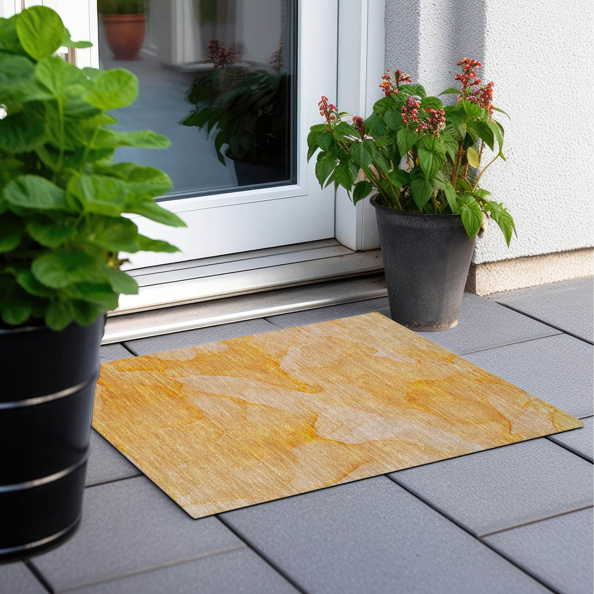 Machine Made ACN509 Orange  Rugs 