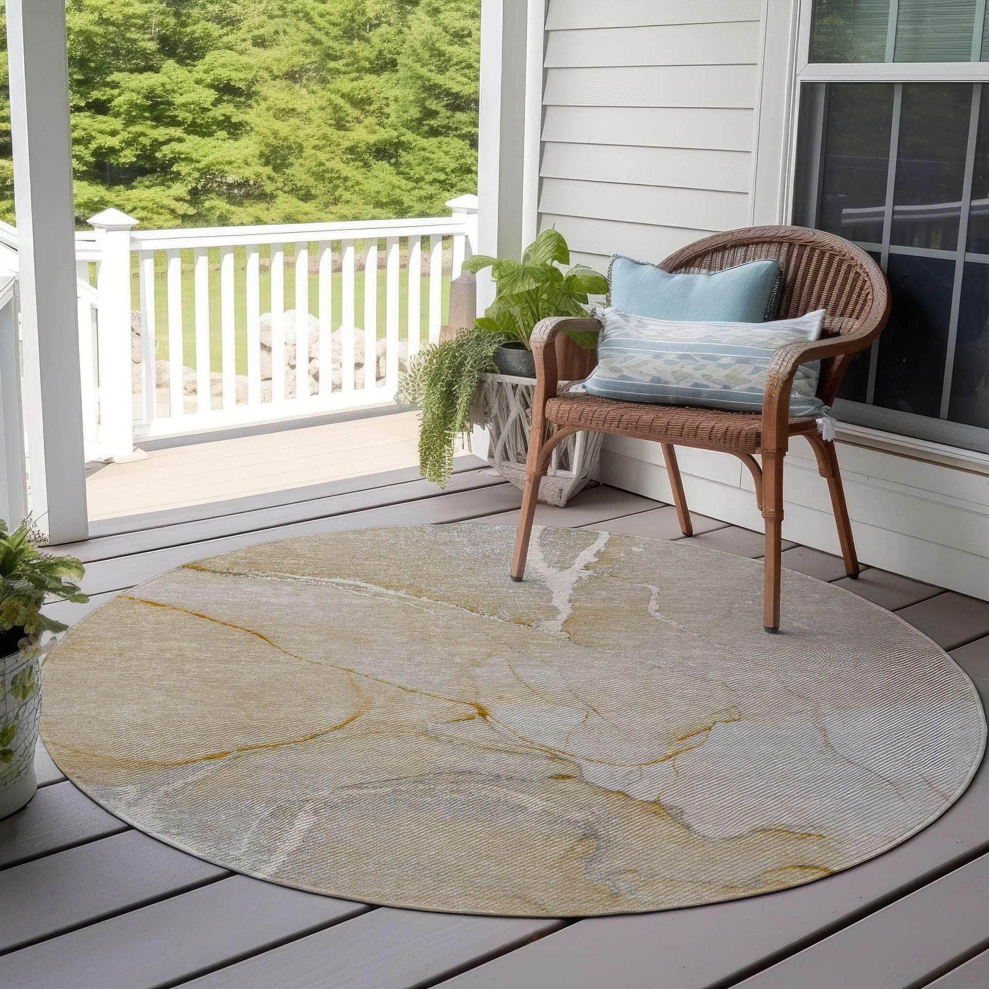 Machine Made ACN510 Beige Brown Rugs 