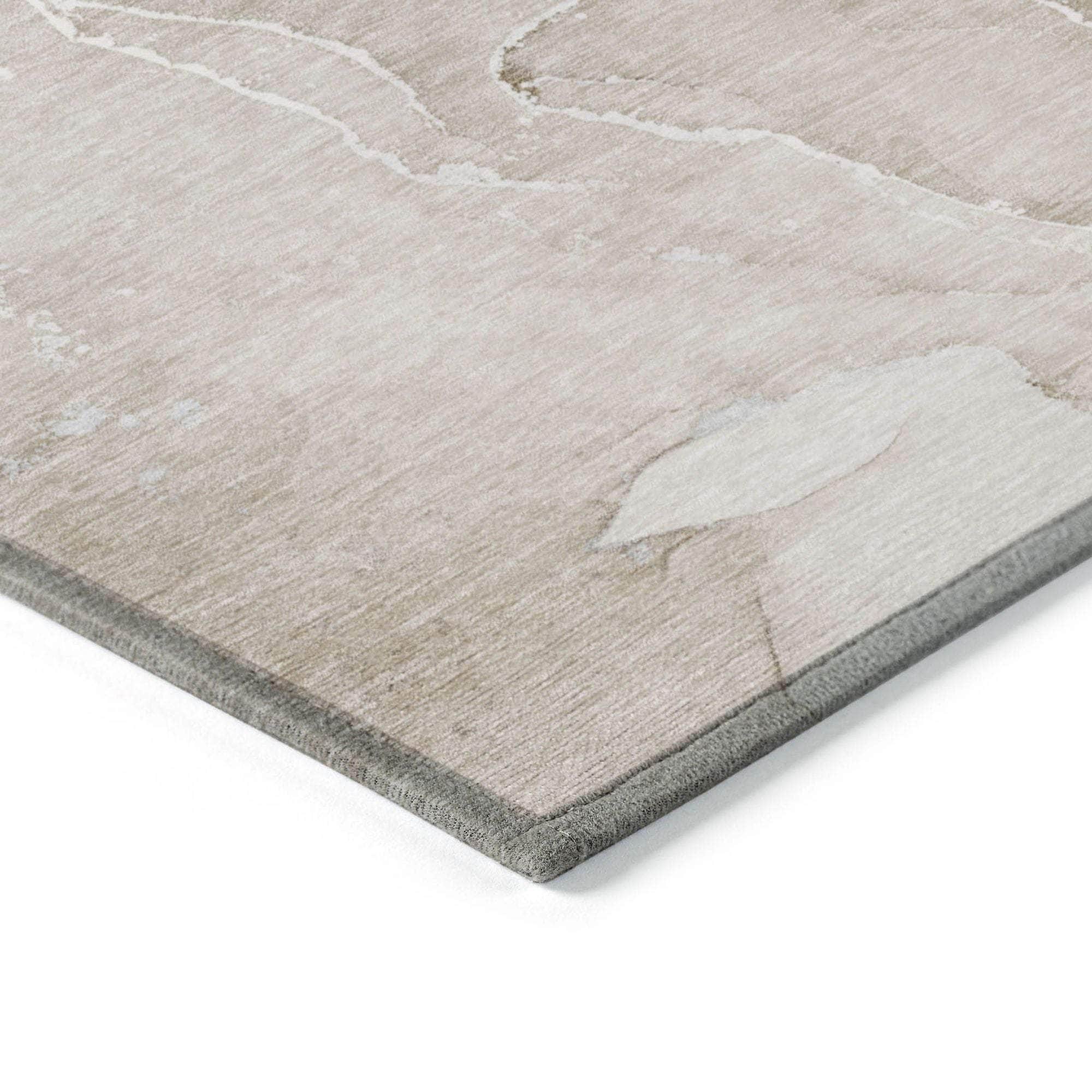 Machine Made ACN511 Beige Brown Rugs 