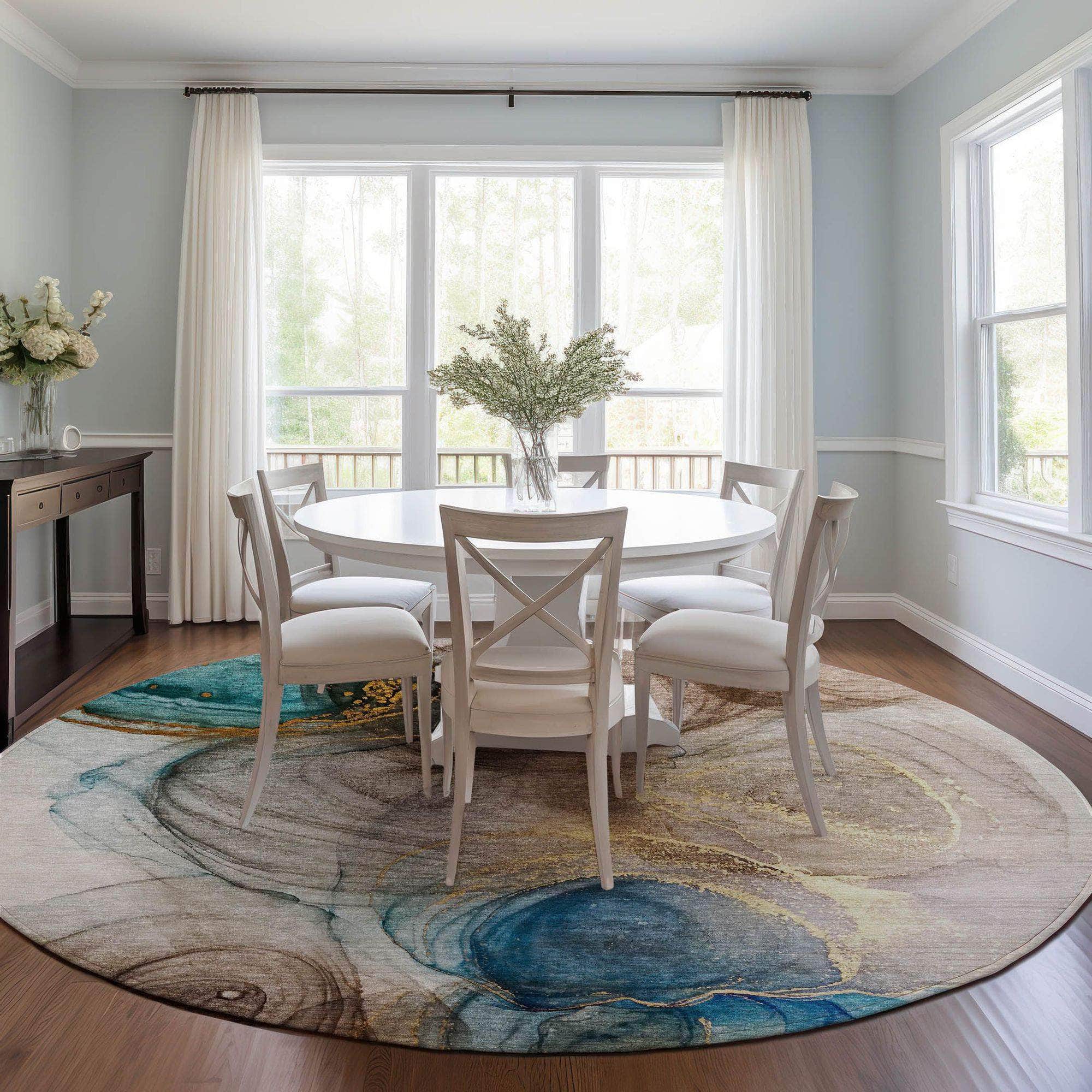 Machine Made ACN513 Beige Brown Rugs 