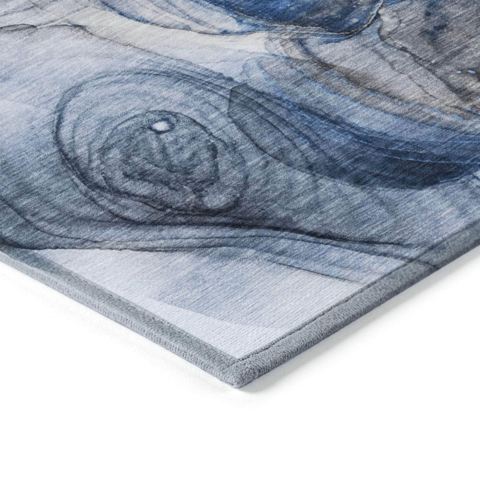 Machine Made ACN513 Navy Blue Rugs 