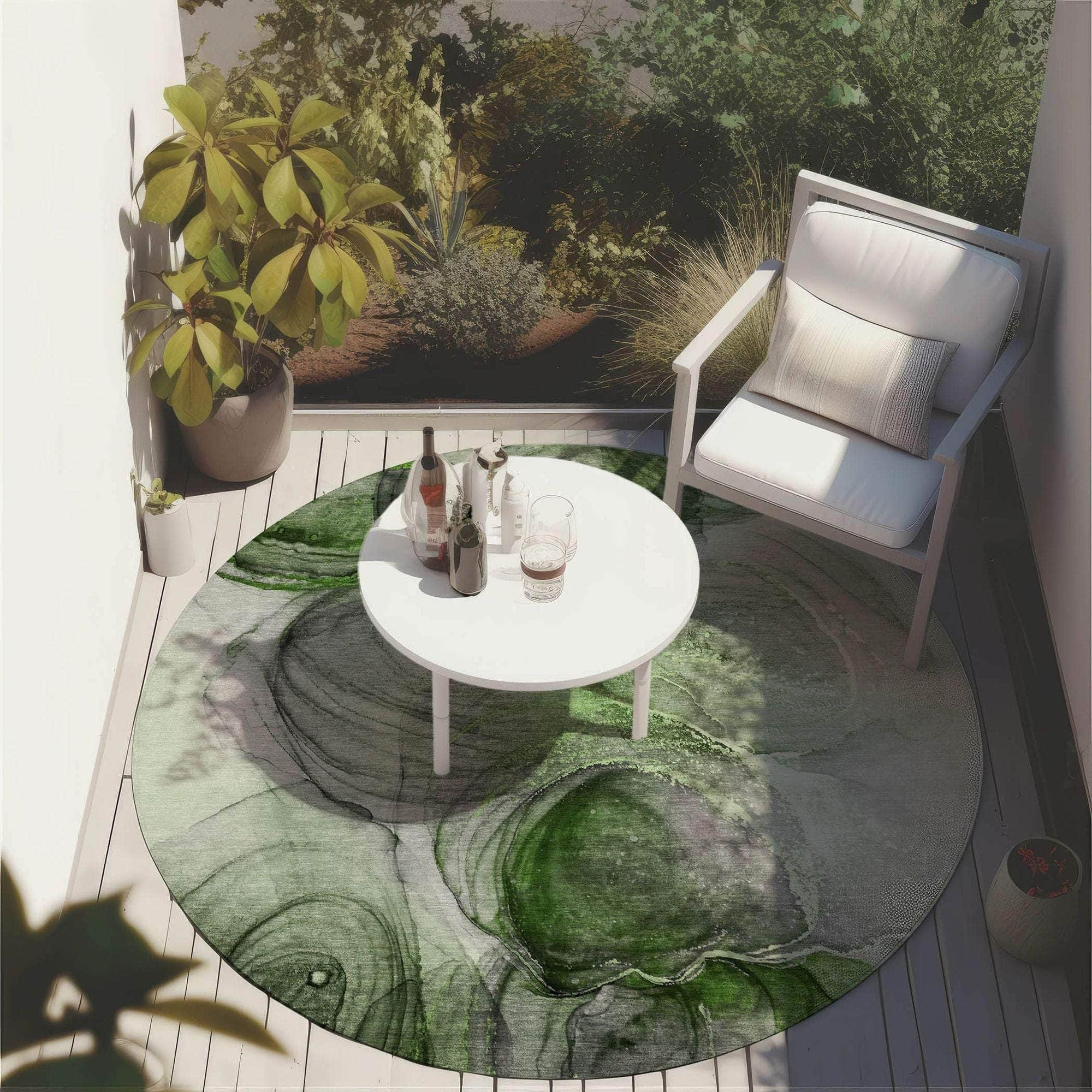 Machine Made ACN513 Olive Green Rugs 