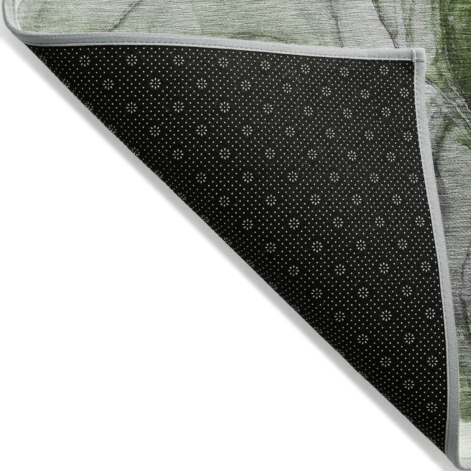 Machine Made ACN513 Olive Green Rugs 