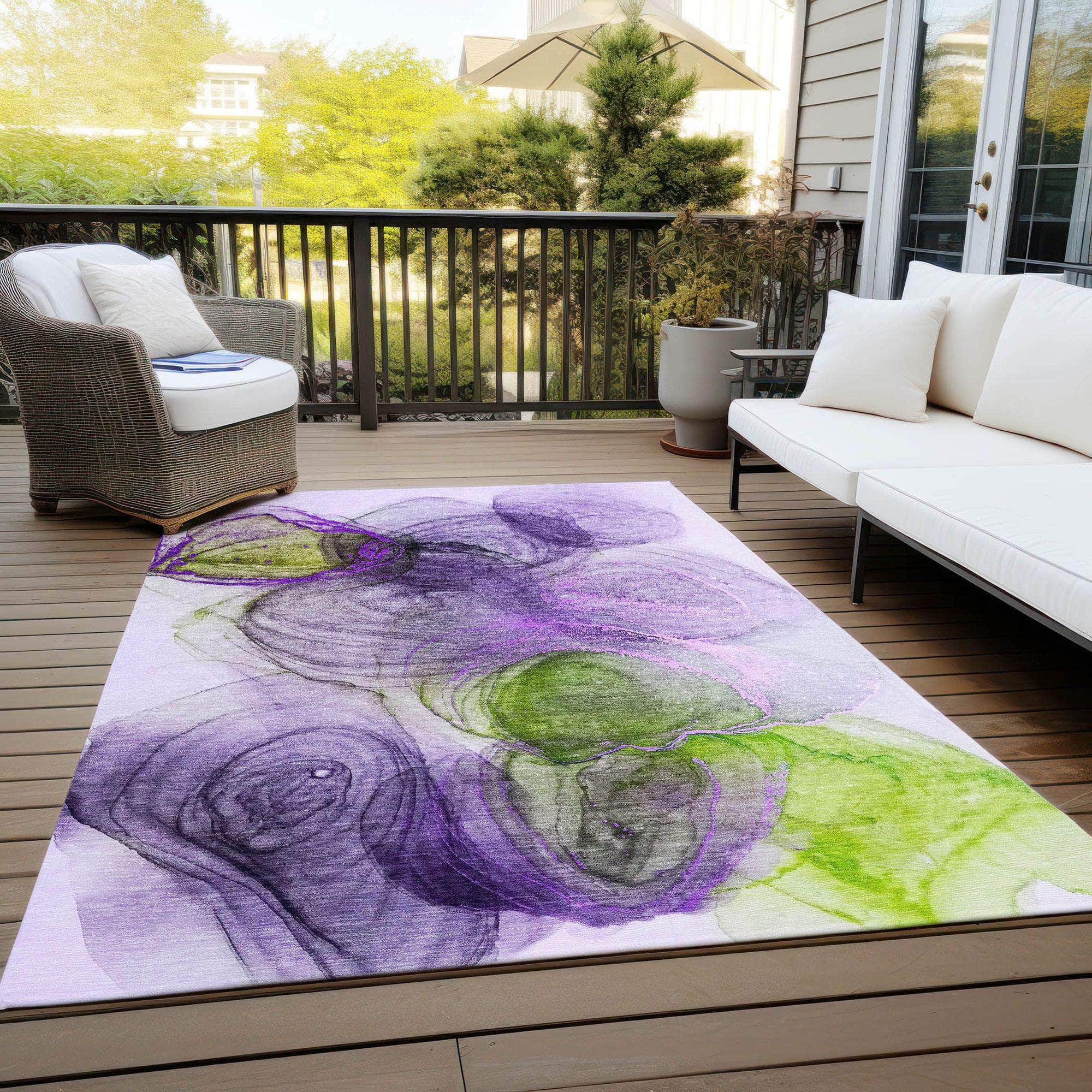 Machine Made ACN513 Purple  Rugs 