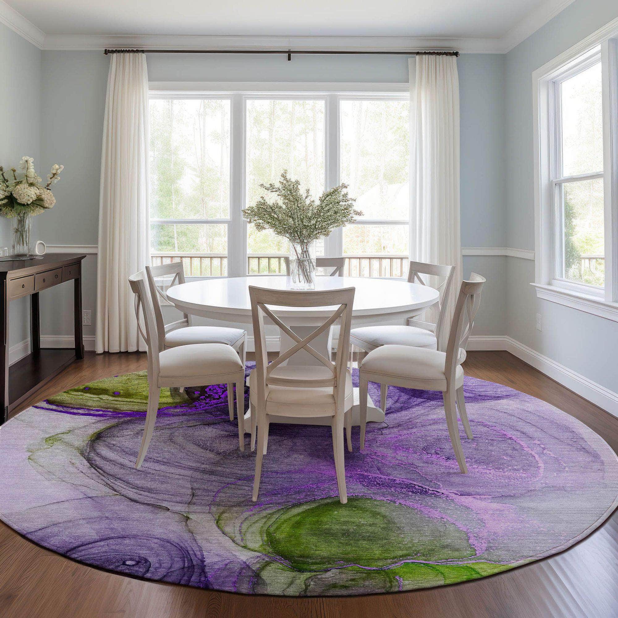 Machine Made ACN513 Purple  Rugs 