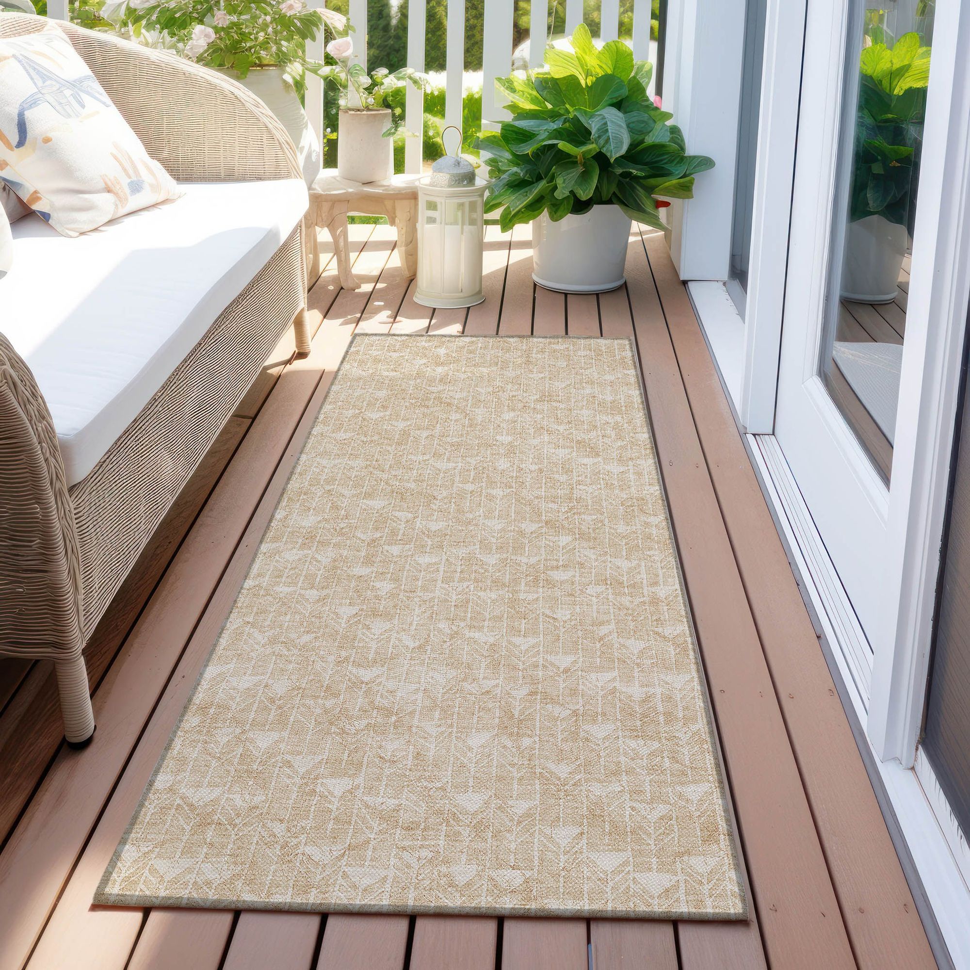 Machine Made ACN514 Beige Brown Rugs 