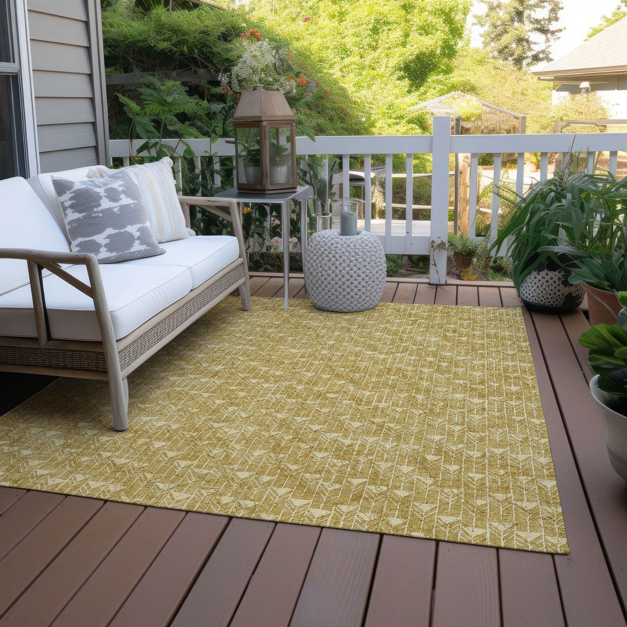 Machine Made ACN514 Gold  Rugs 