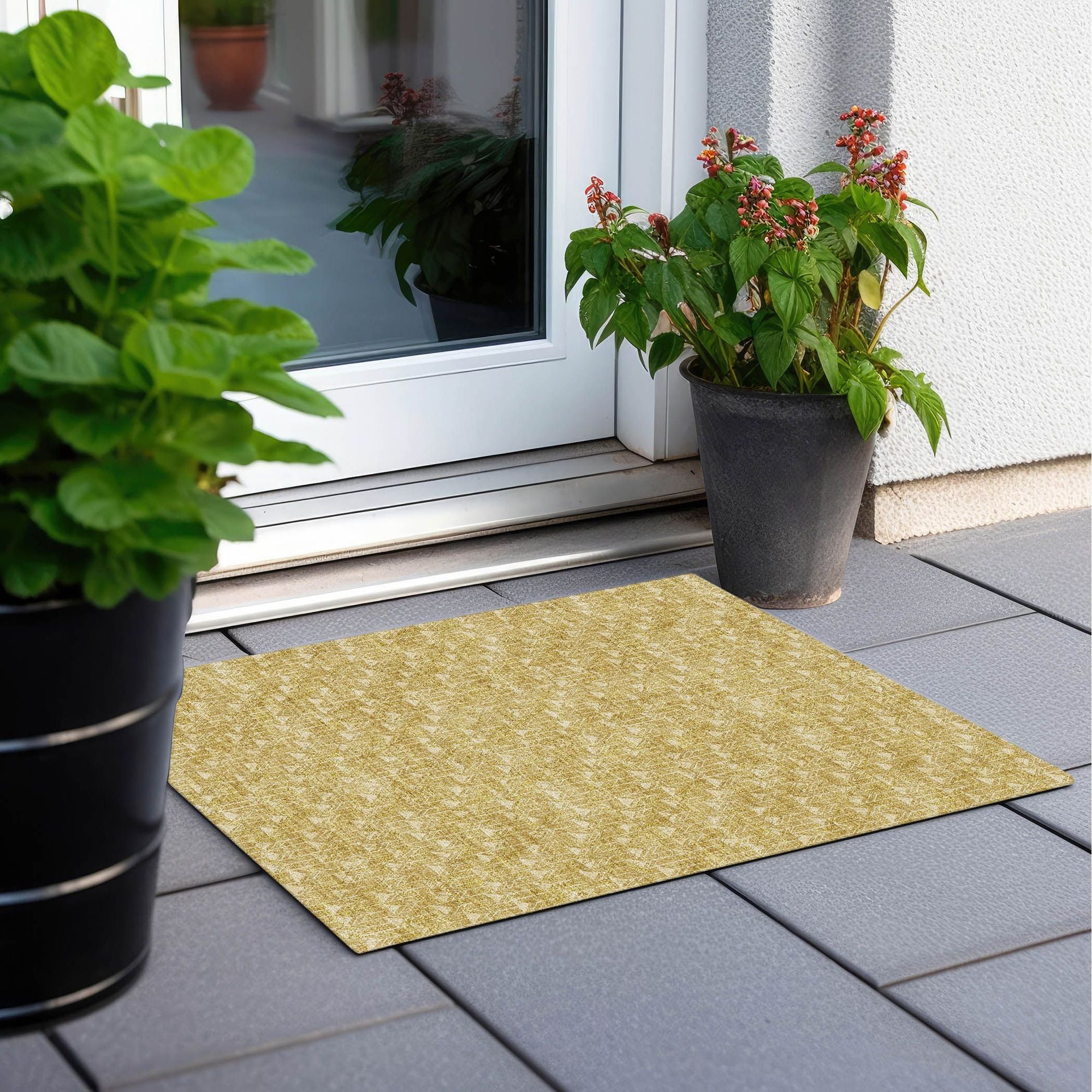 Machine Made ACN514 Gold  Rugs 