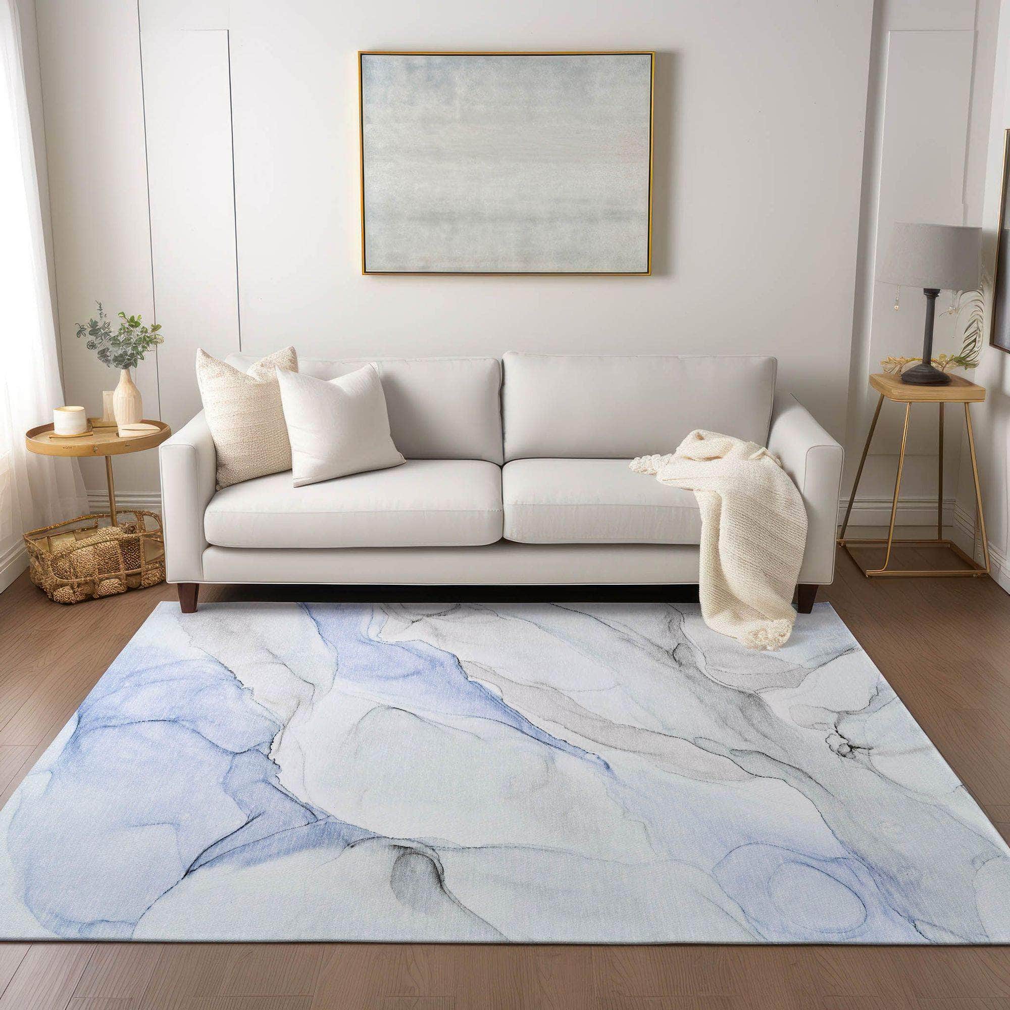 Machine Made ACN515 Blue  Rugs 