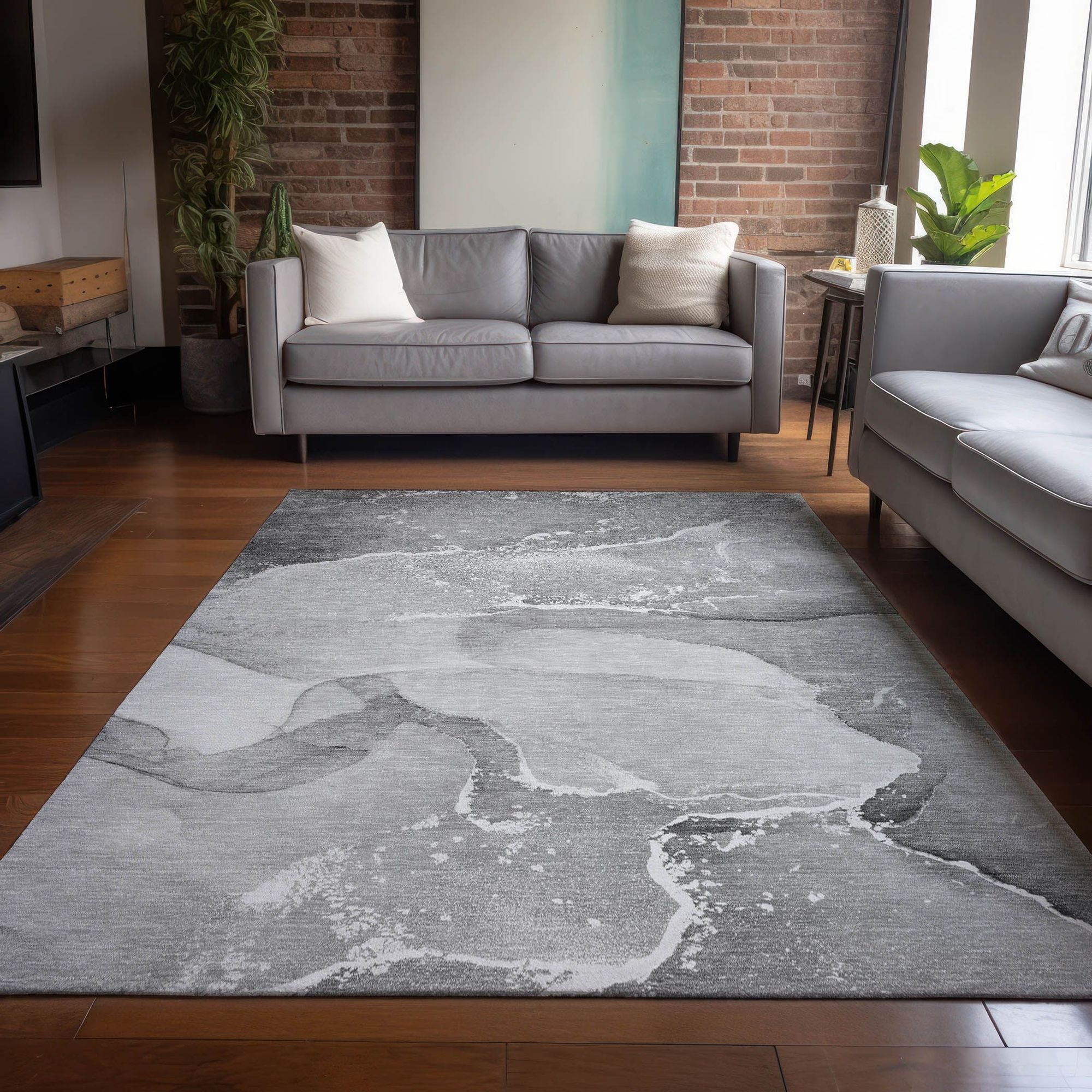 Machine Made ACN517 Gray  Rugs 