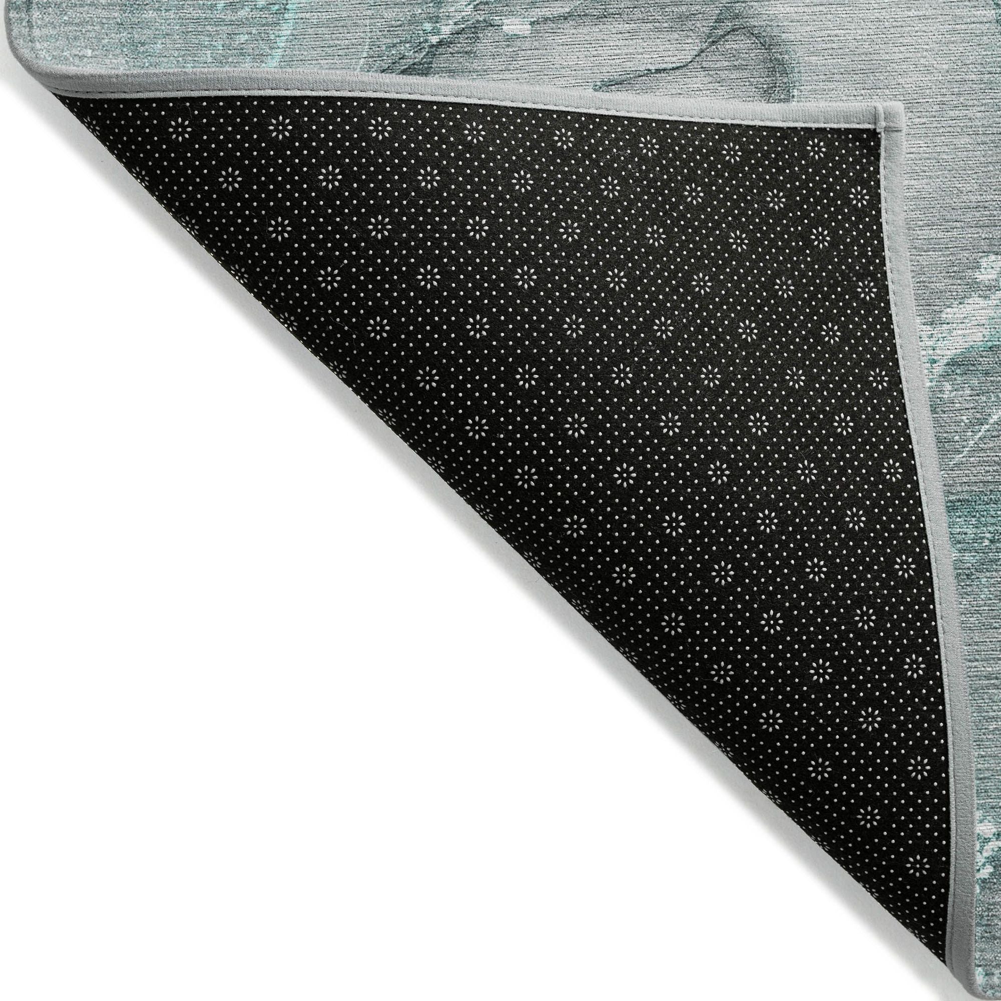 Machine Made ACN519 Teal  Rugs 