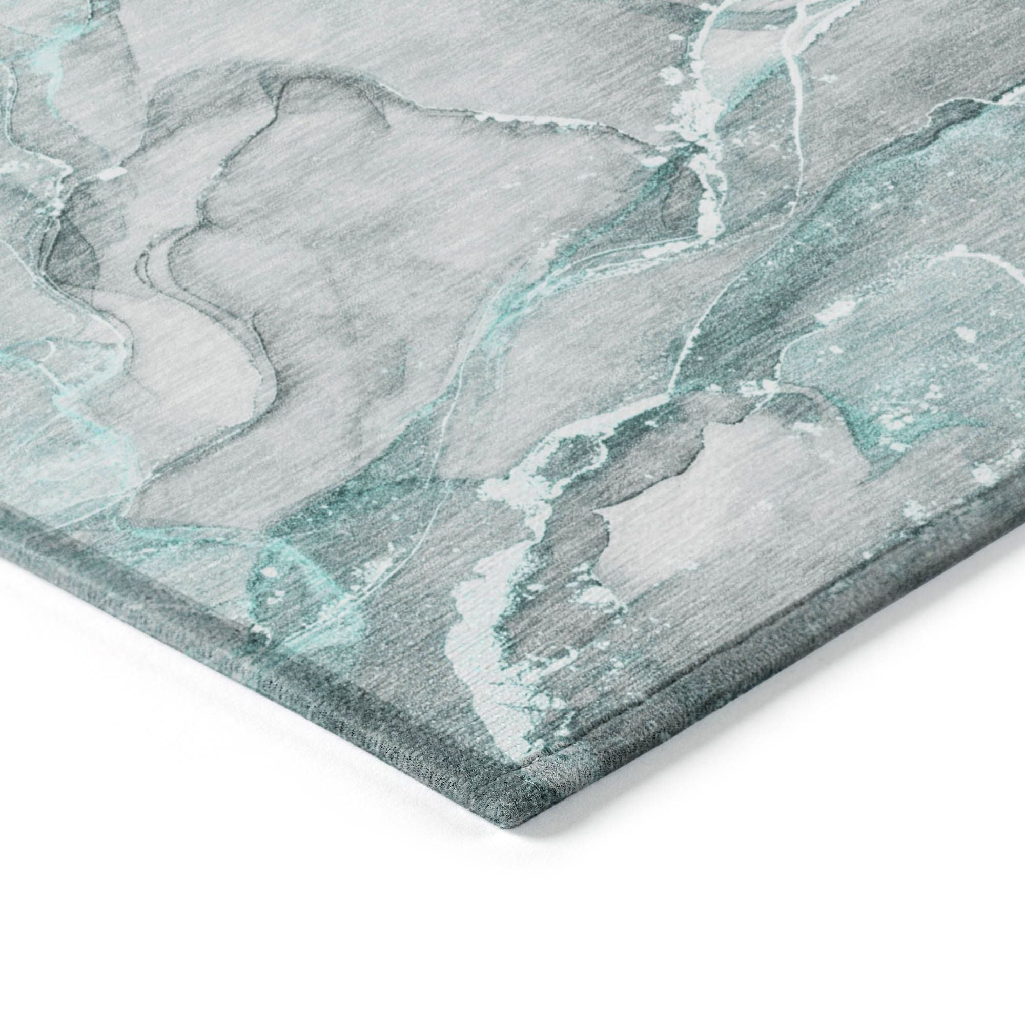 Machine Made ACN519 Teal  Rugs 