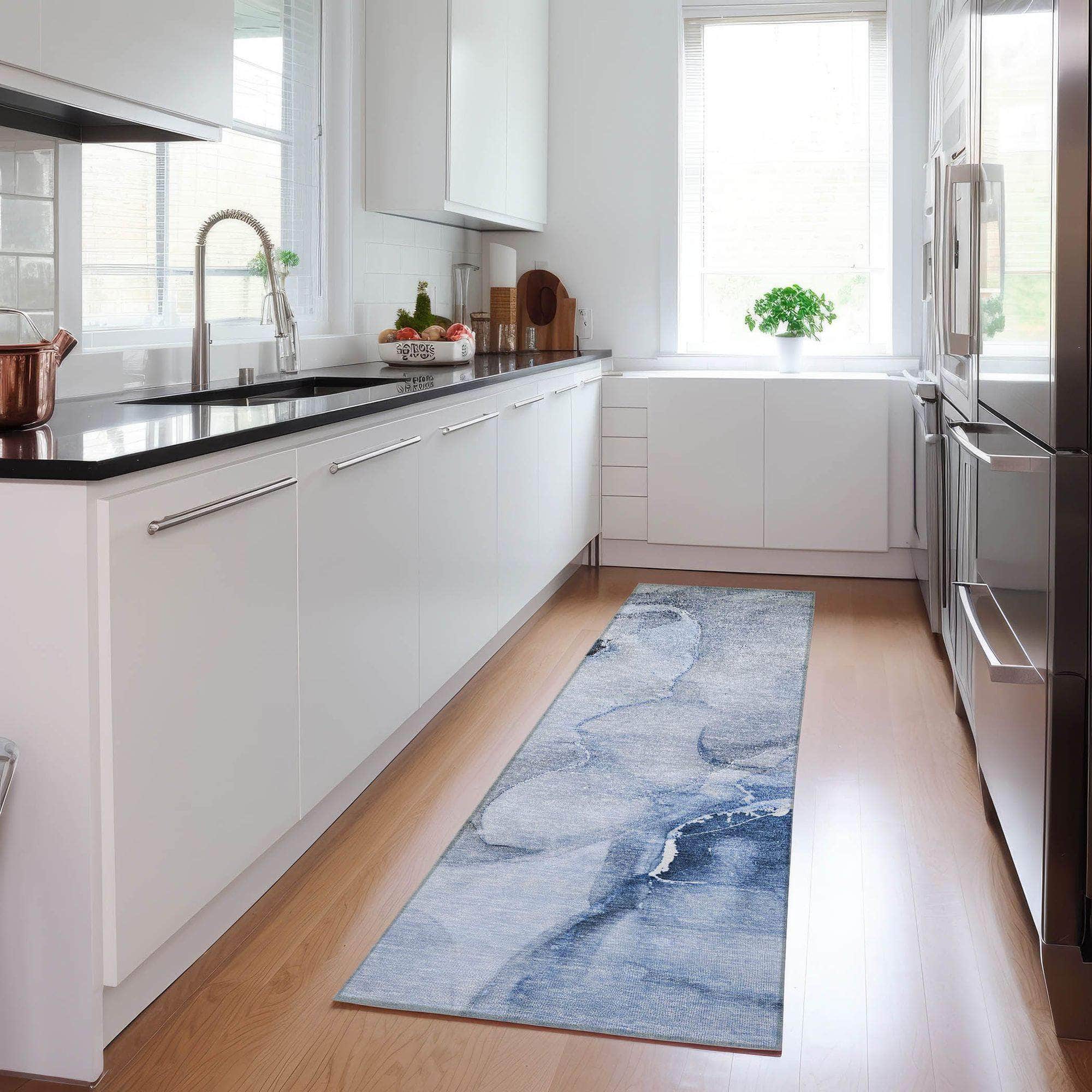 Machine Made ACN521 Blue  Rugs 