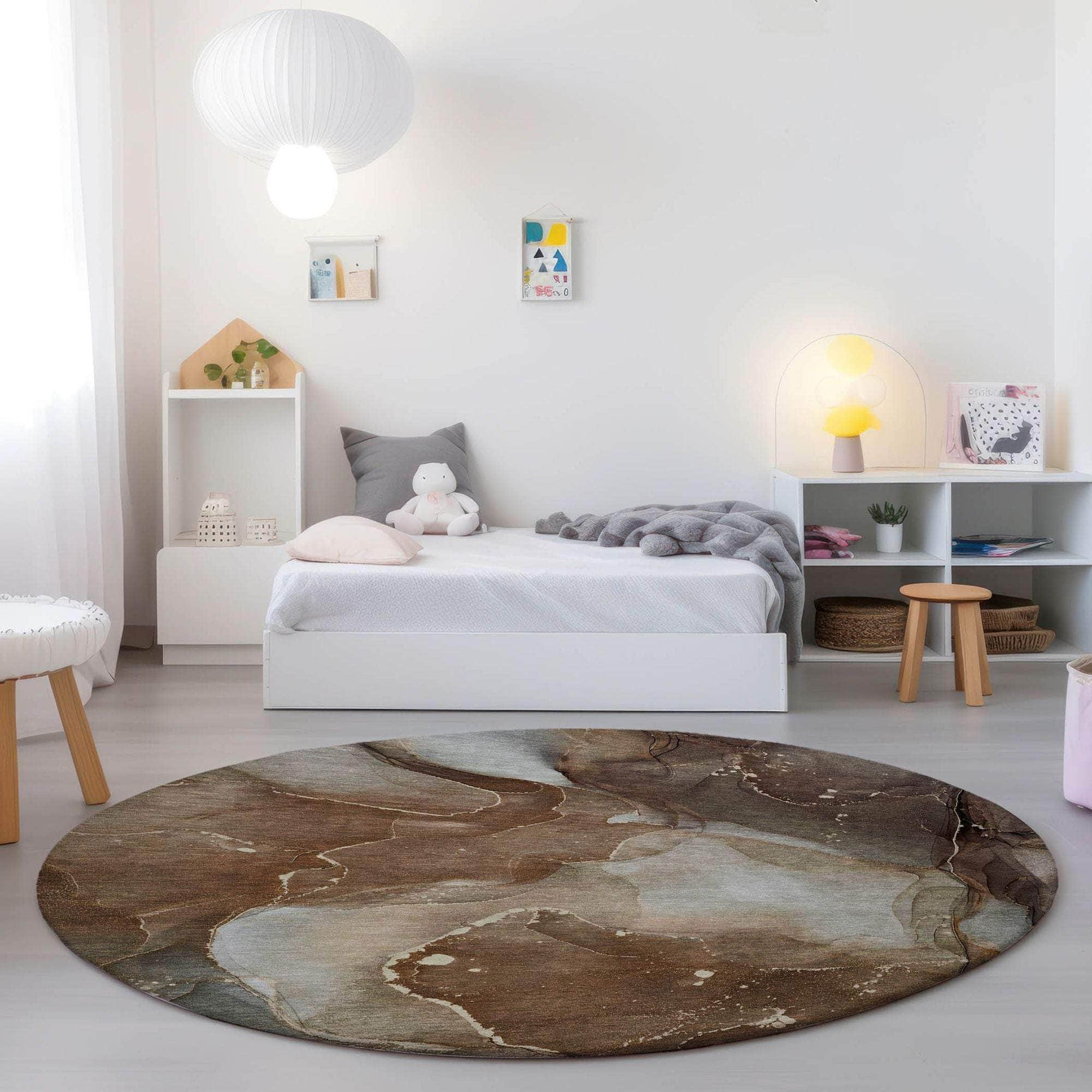 Machine Made ACN522 Brown  Rugs 