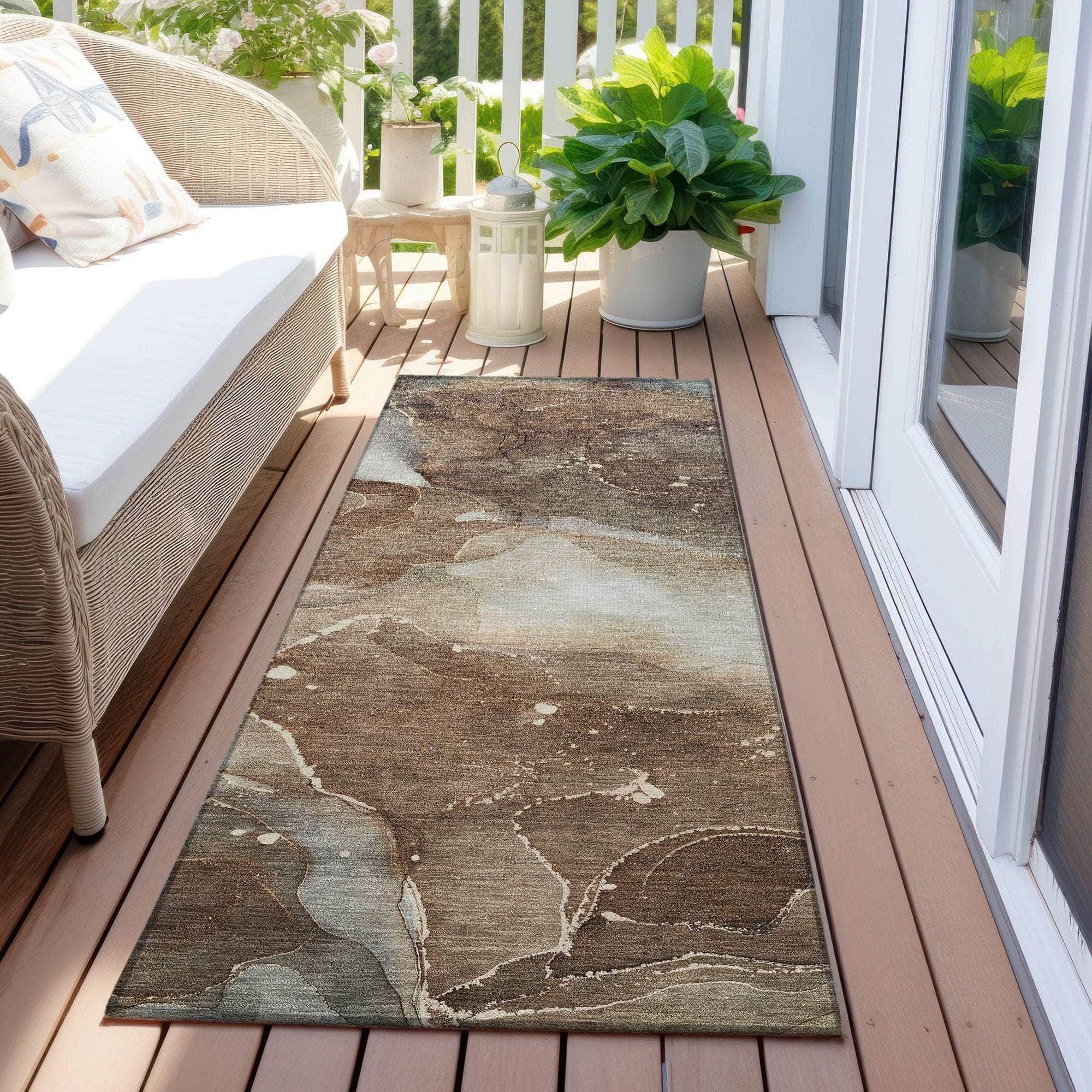 Machine Made ACN522 Brown  Rugs 