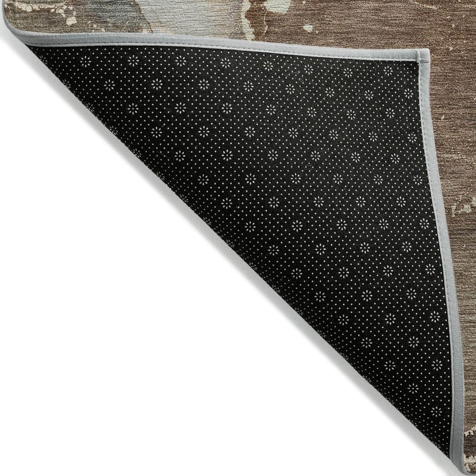 Machine Made ACN522 Brown  Rugs 