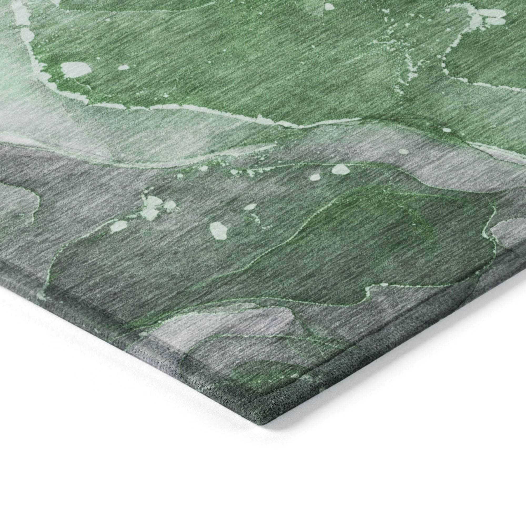 Machine Made ACN522 Emerald Green Rugs 