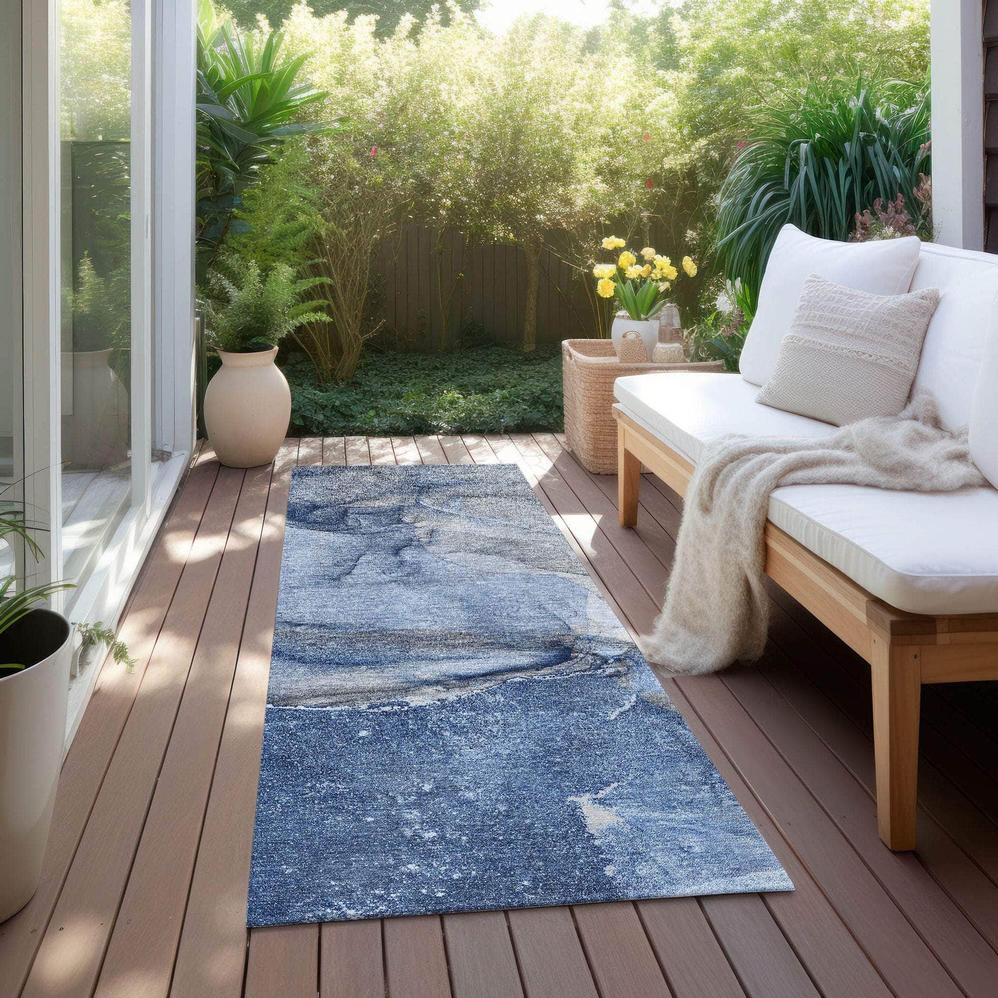 Machine Made ACN524 Navy Blue Rugs 