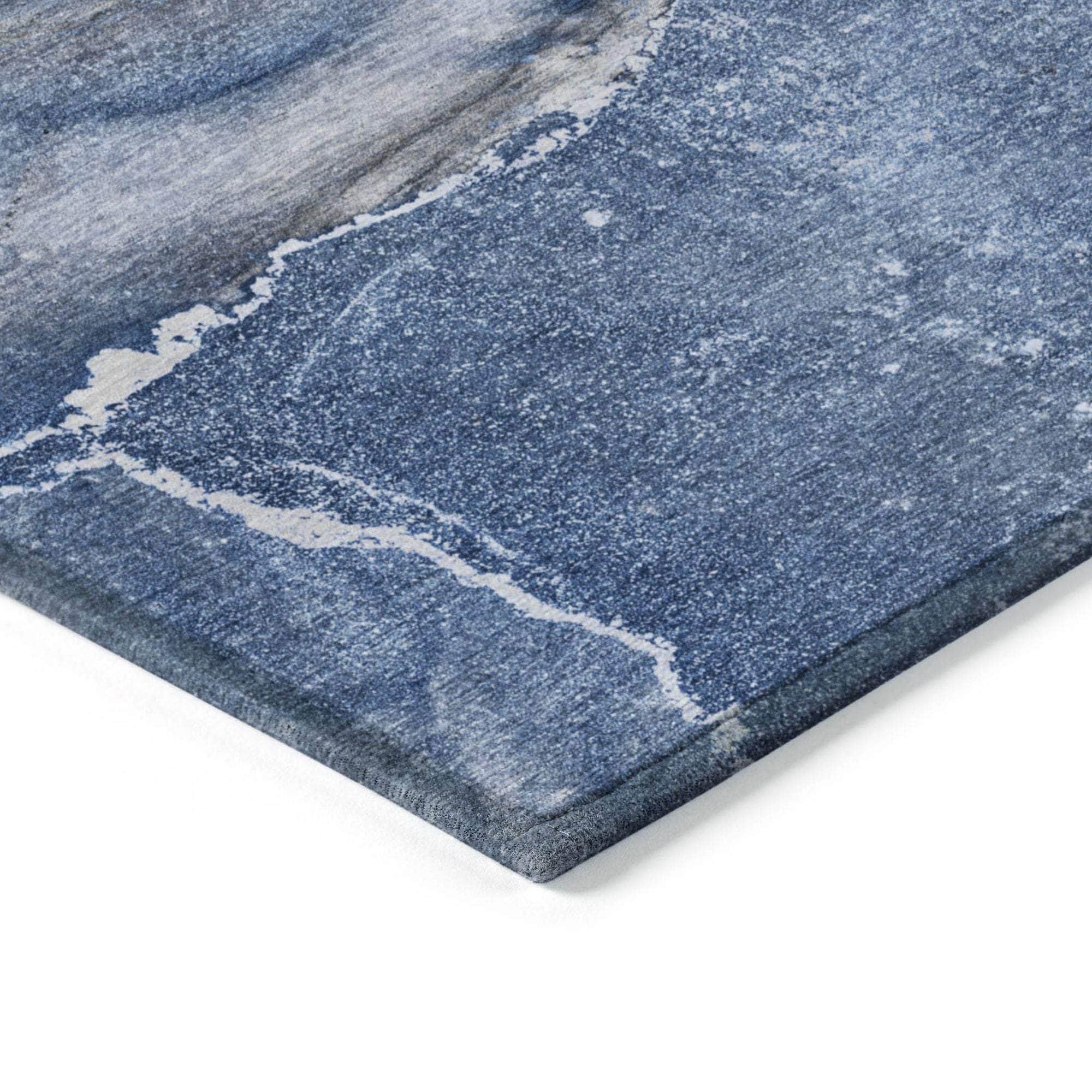 Machine Made ACN524 Navy Blue Rugs 