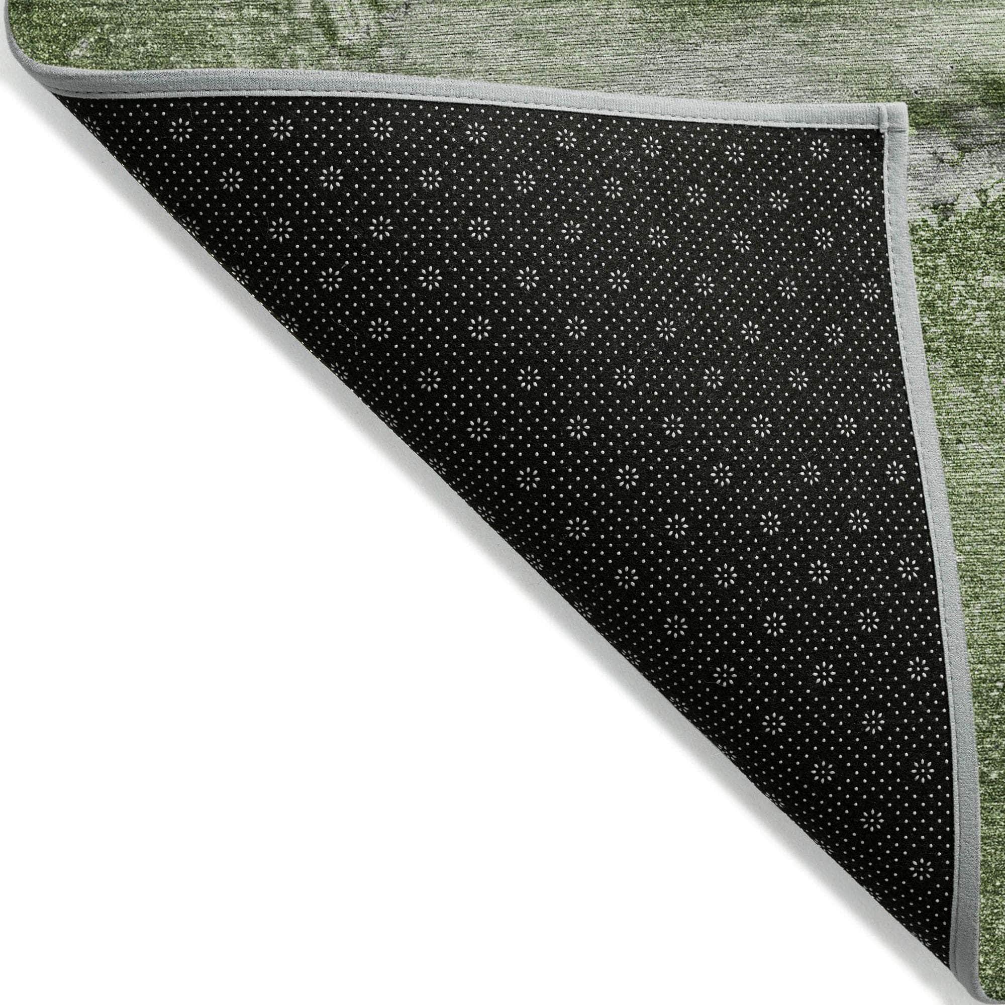 Machine Made ACN524 Olive Green Rugs 