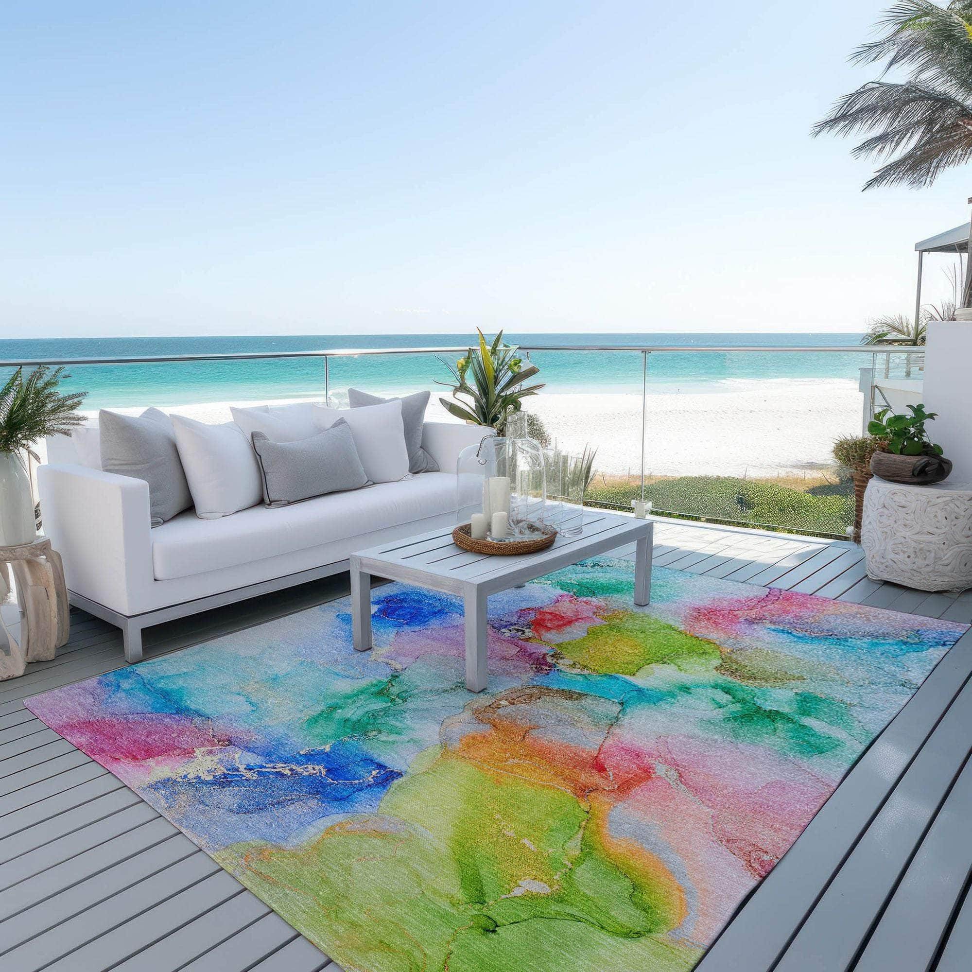 Machine Made ACN526 Blue  Rugs 