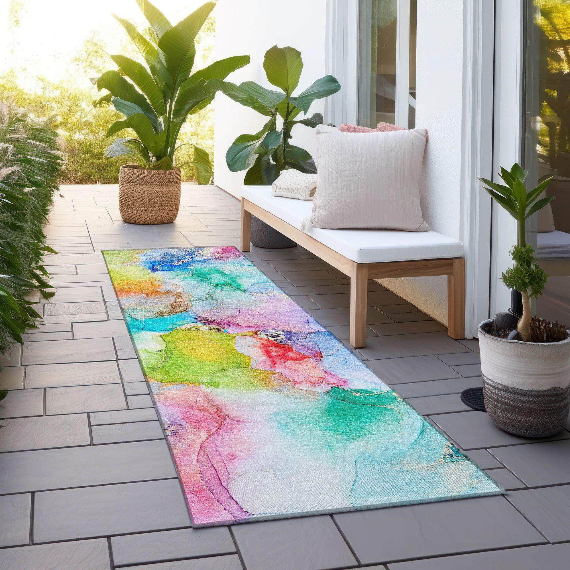 Machine Made ACN526 Blue  Rugs 