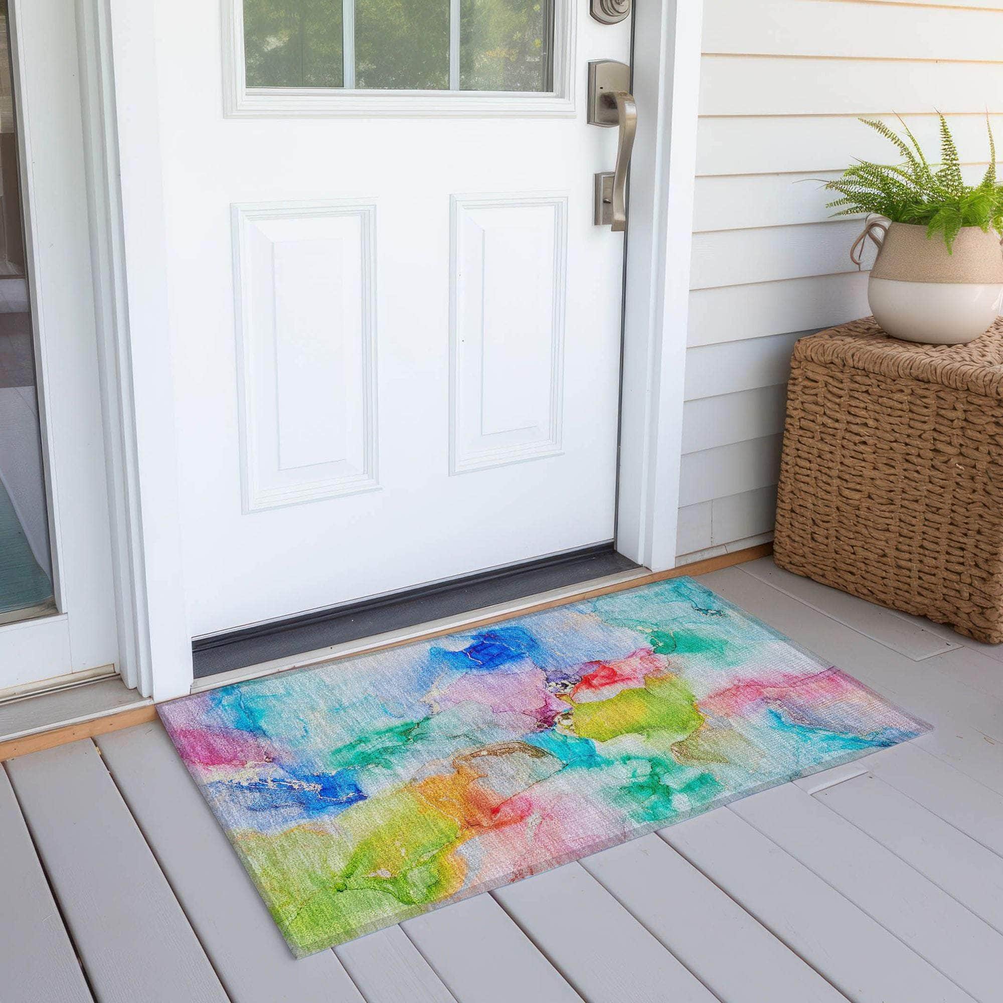 Machine Made ACN526 Blue  Rugs 
