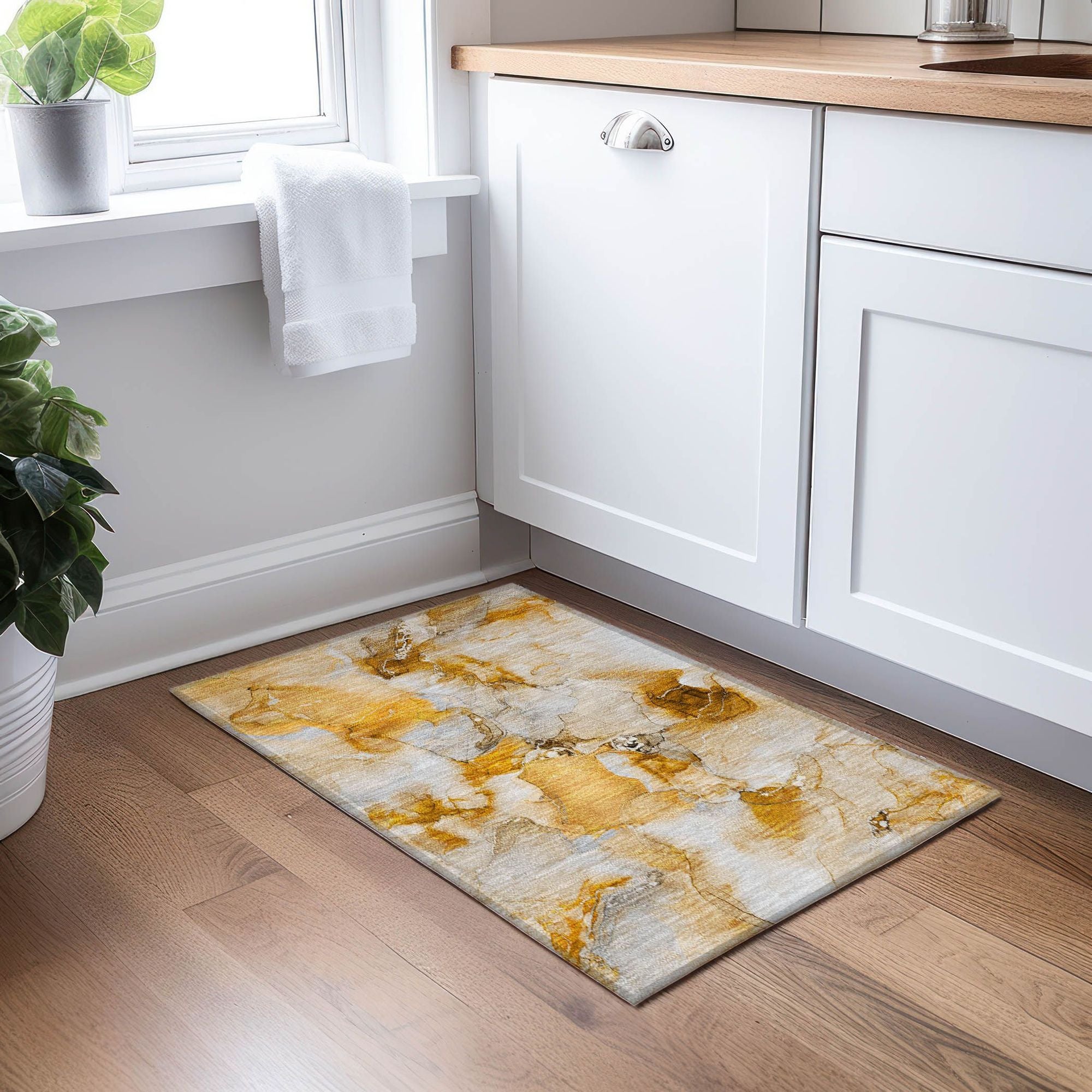 Machine Made ACN526 Orange  Rugs 
