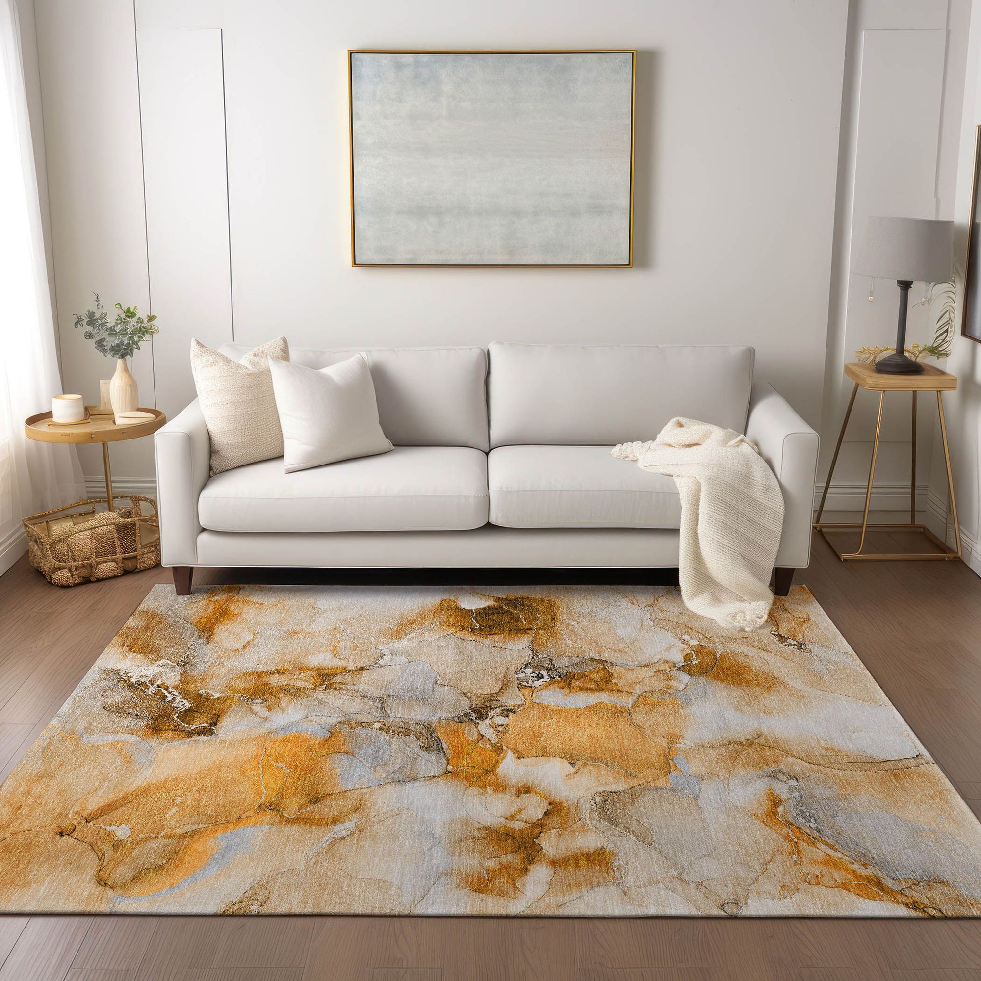 Machine Made ACN526 Orange  Rugs 