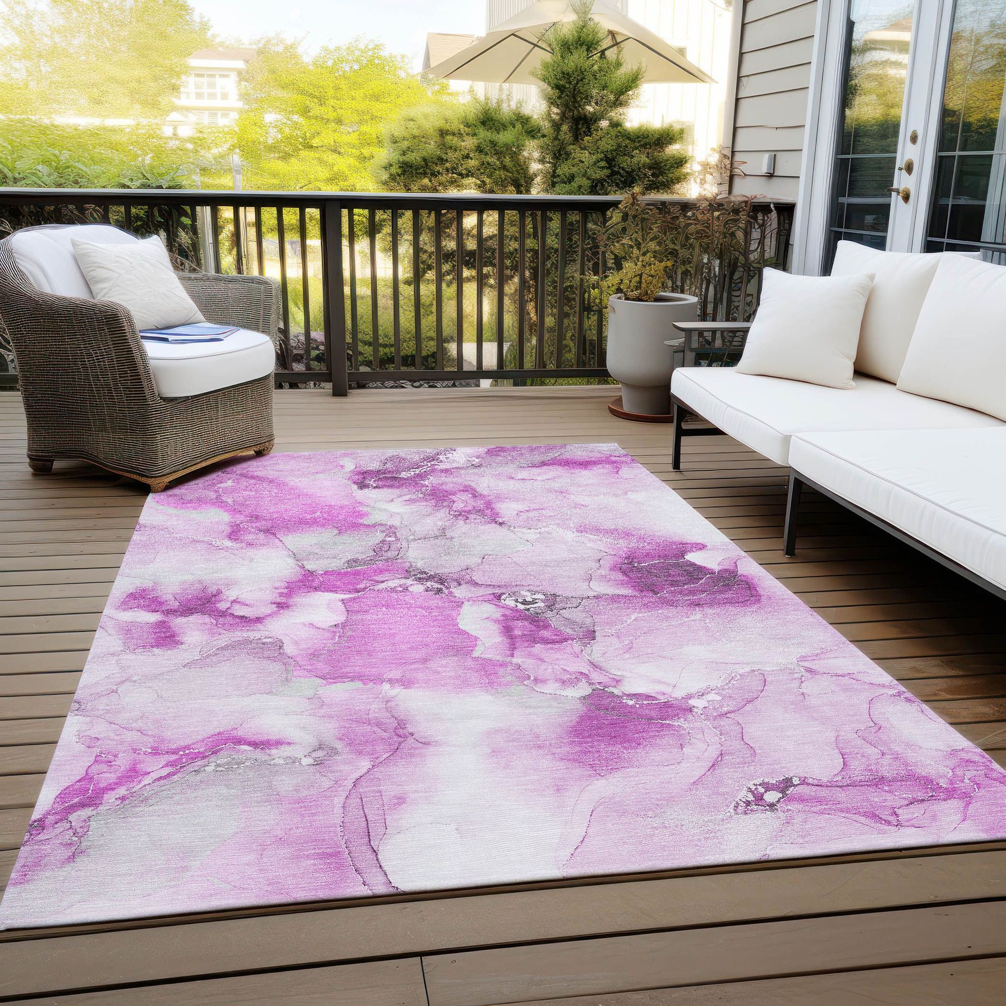 Machine Made ACN526 Pink  Rugs 