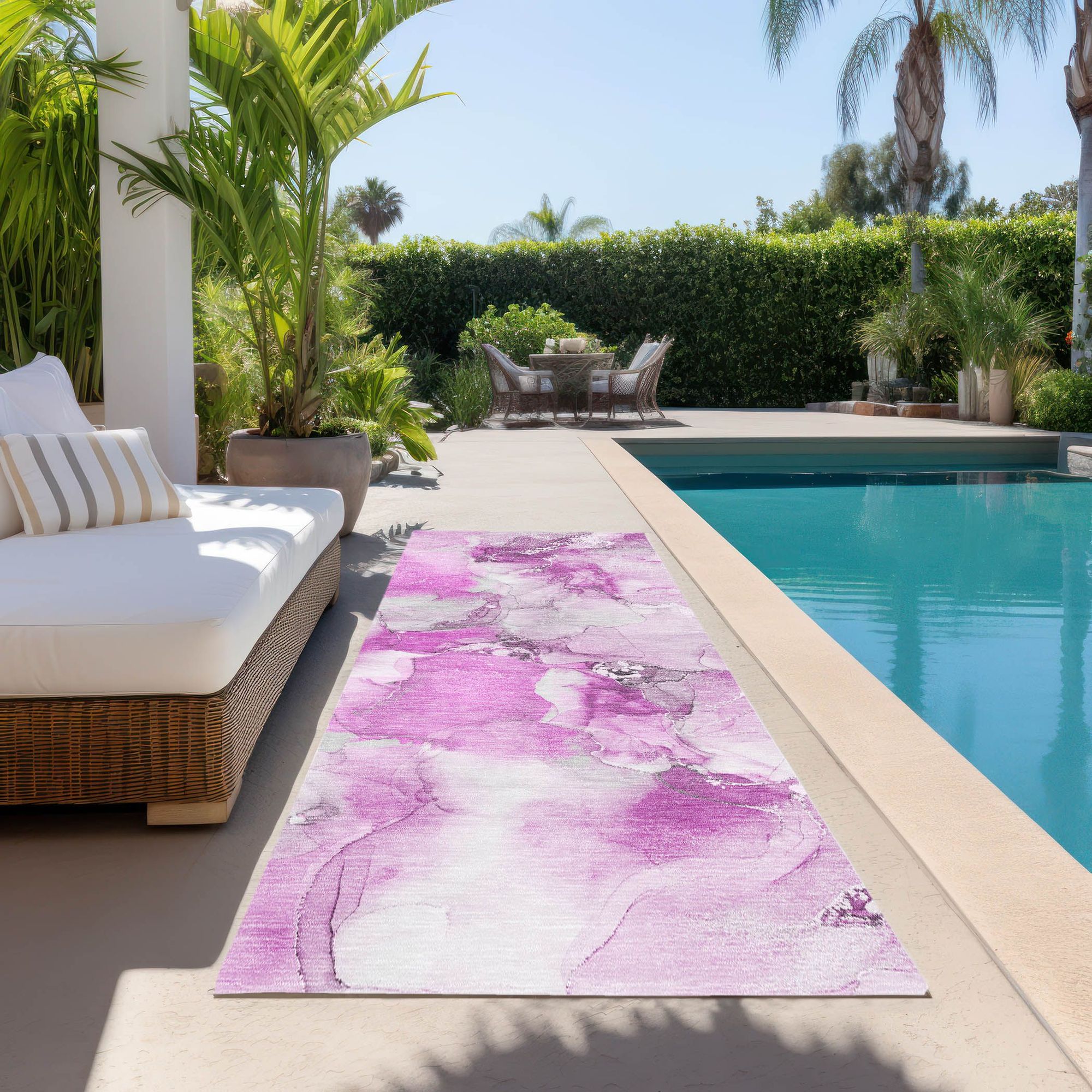 Machine Made ACN526 Pink  Rugs 