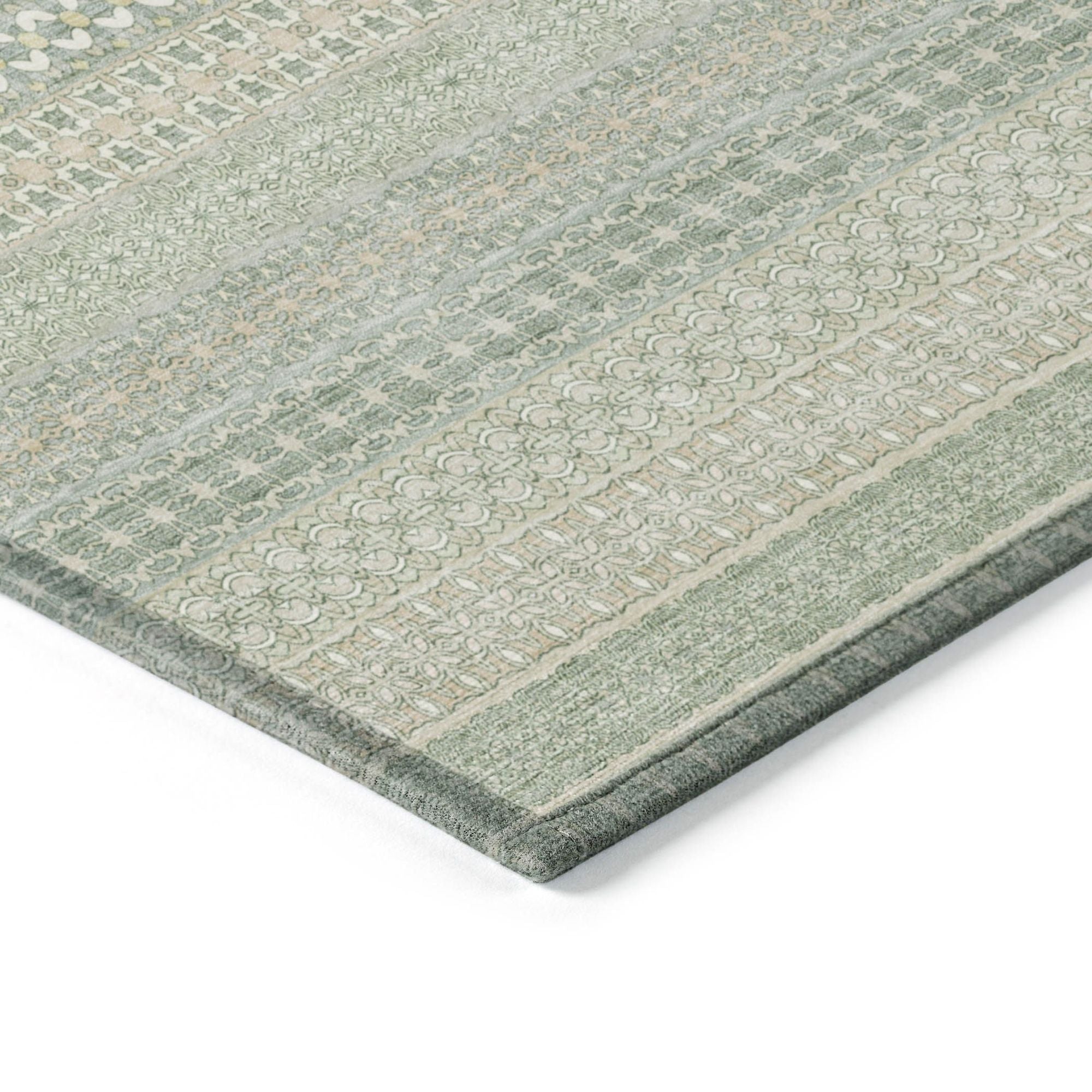 Machine Made ACN527 Aloe Green Rugs 