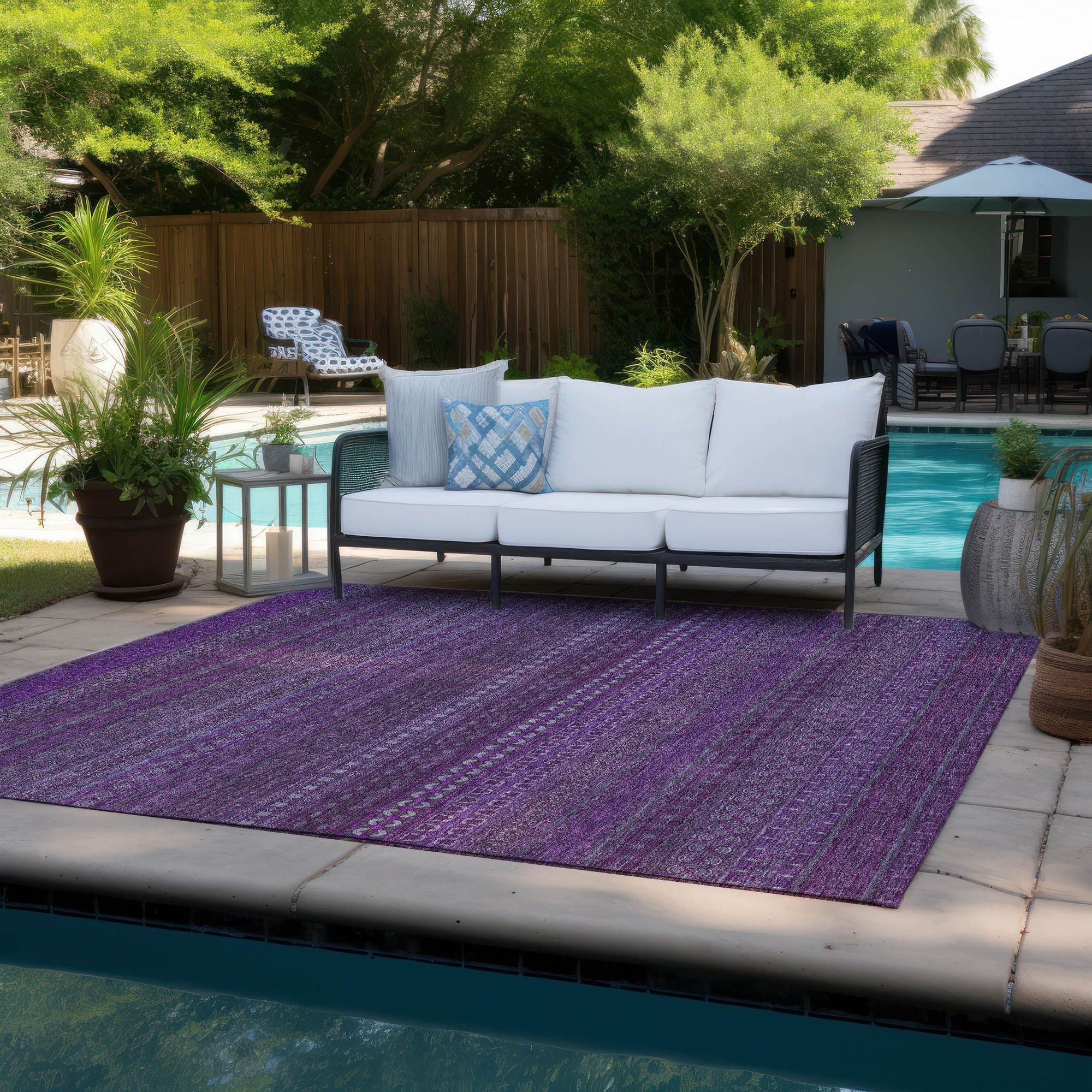 Machine Made ACN527 Eggplant Purple Rugs 