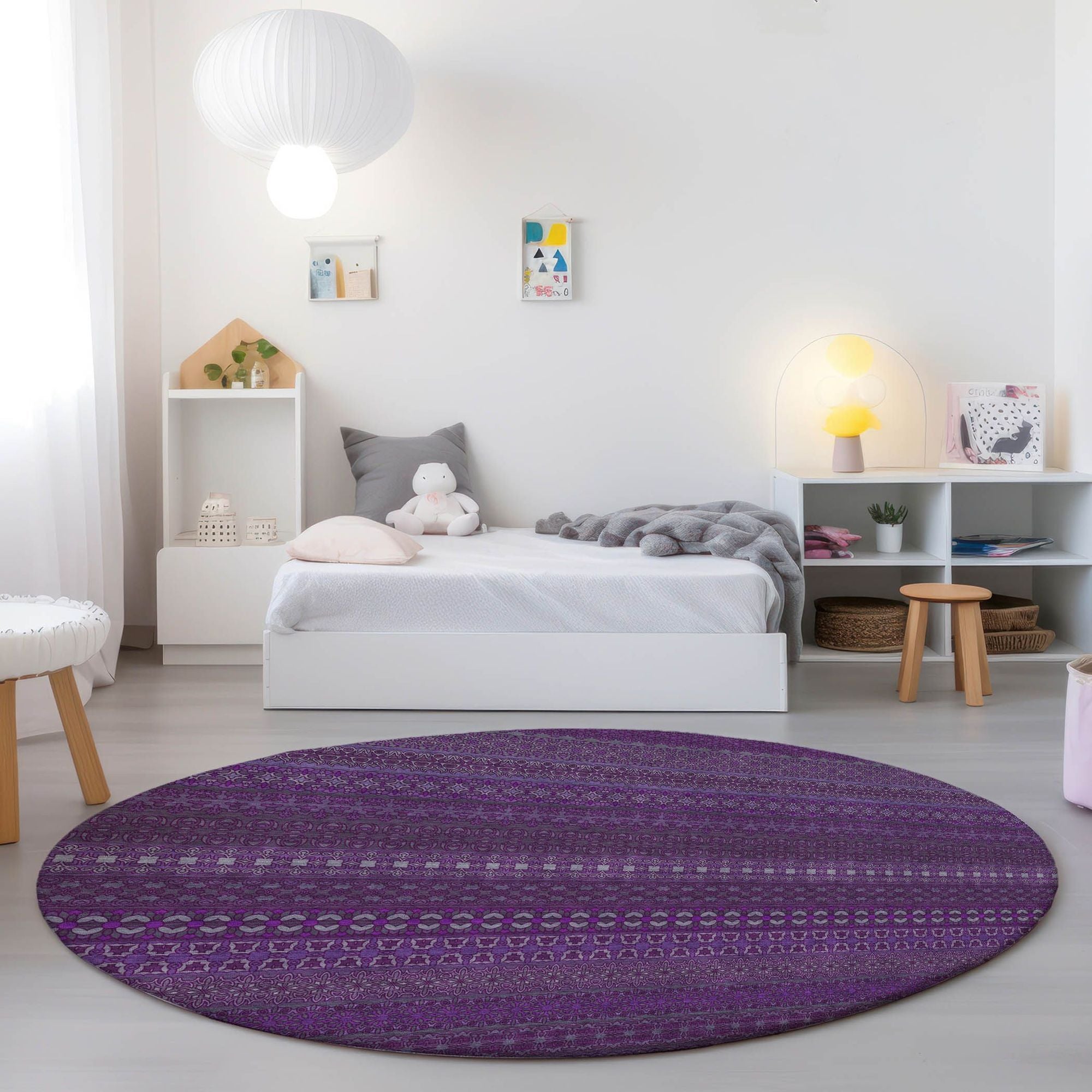 Machine Made ACN527 Eggplant Purple Rugs 