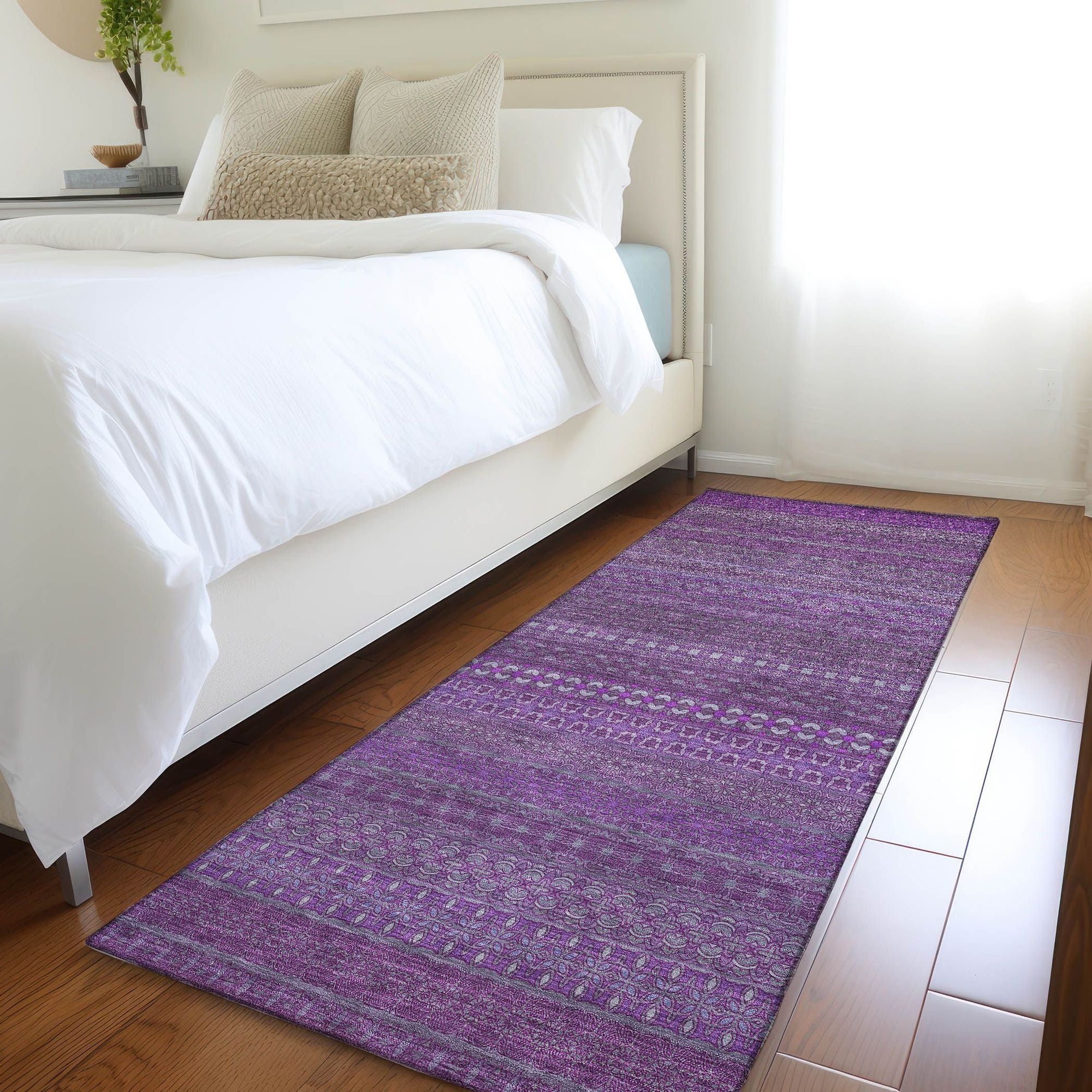 Machine Made ACN527 Eggplant Purple Rugs 