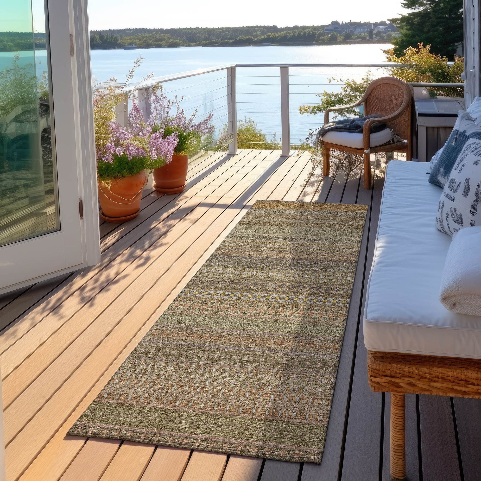 Machine Made ACN527 Khaki Brown Rugs 
