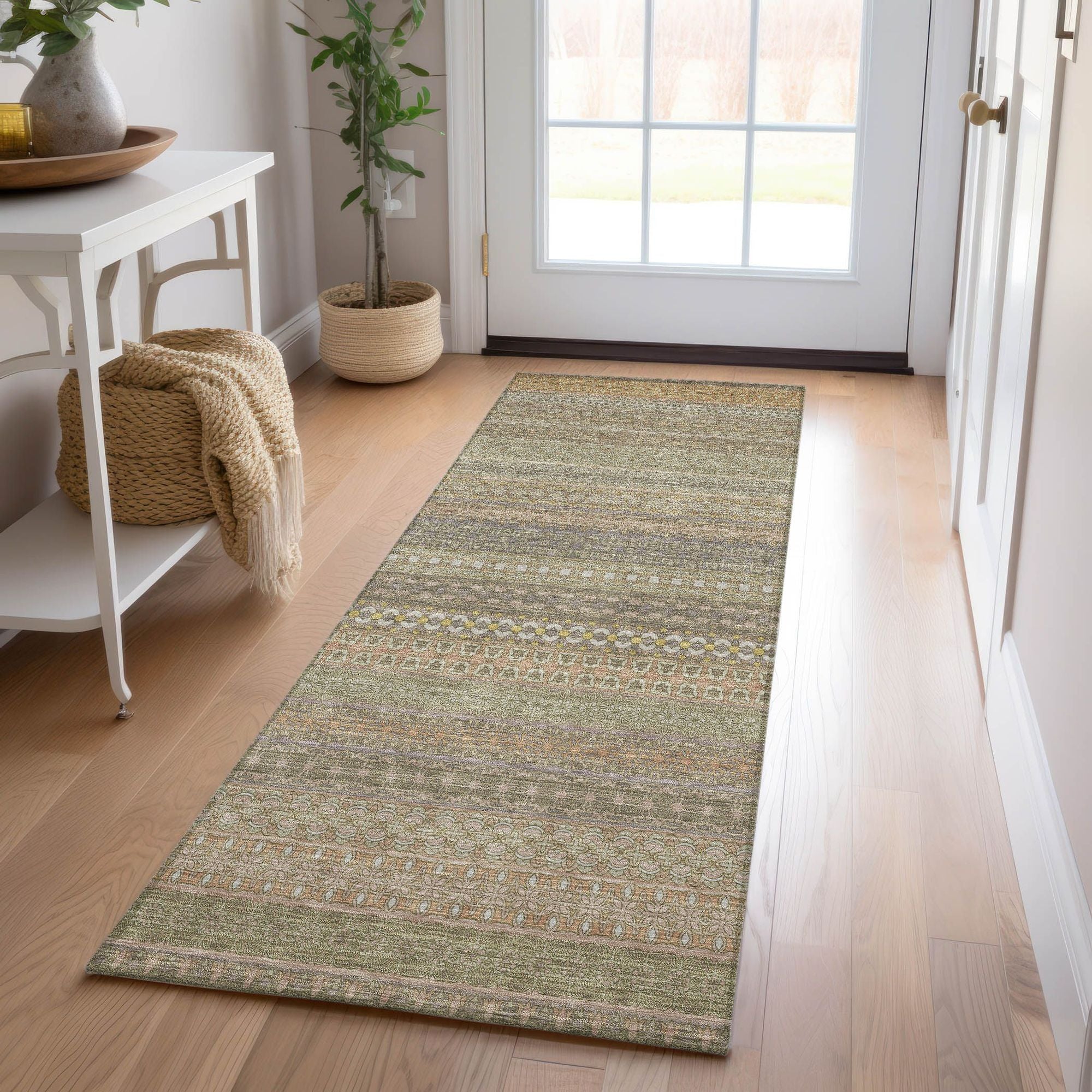 Machine Made ACN527 Khaki Brown Rugs 