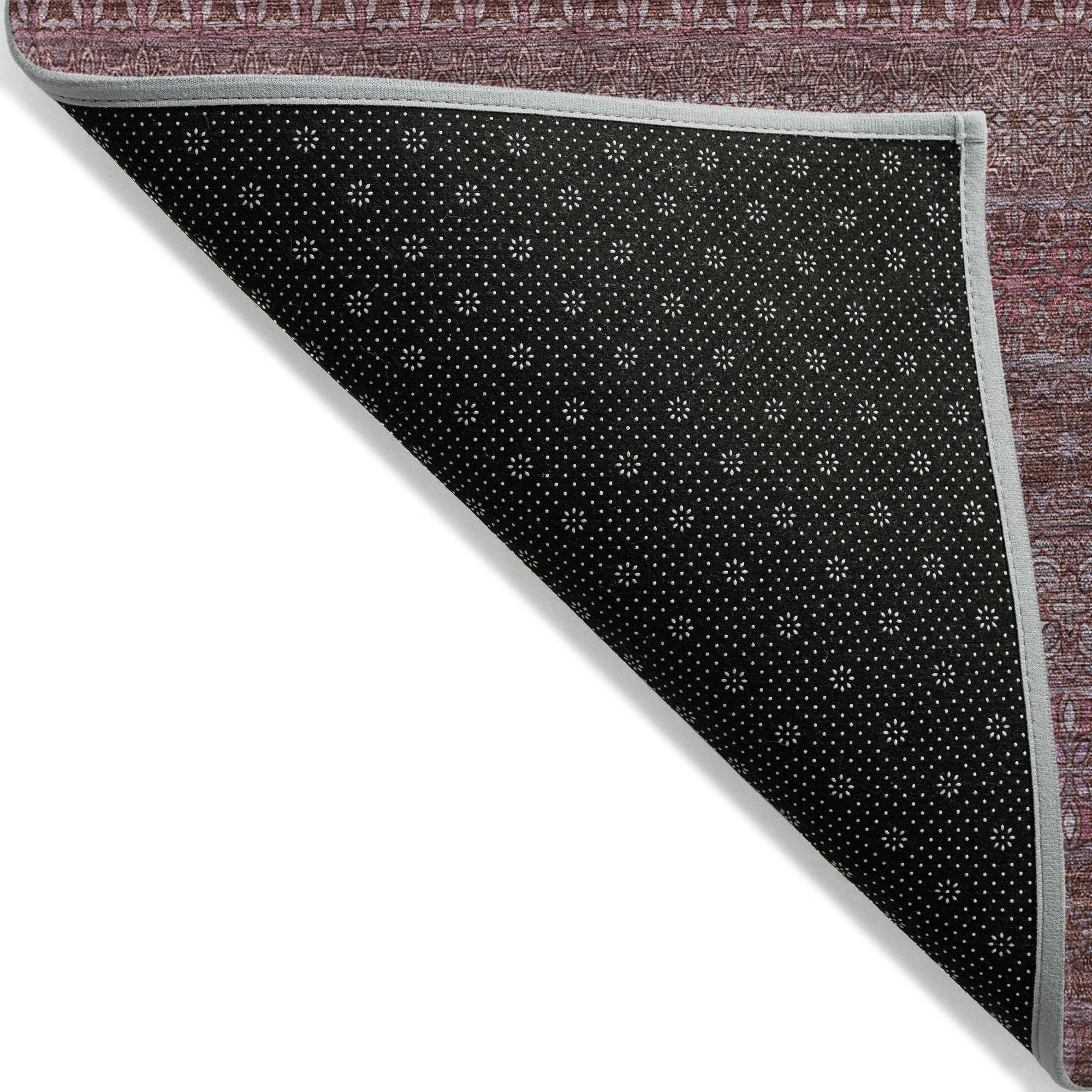 Machine Made ACN527 Merlot Red Rugs 