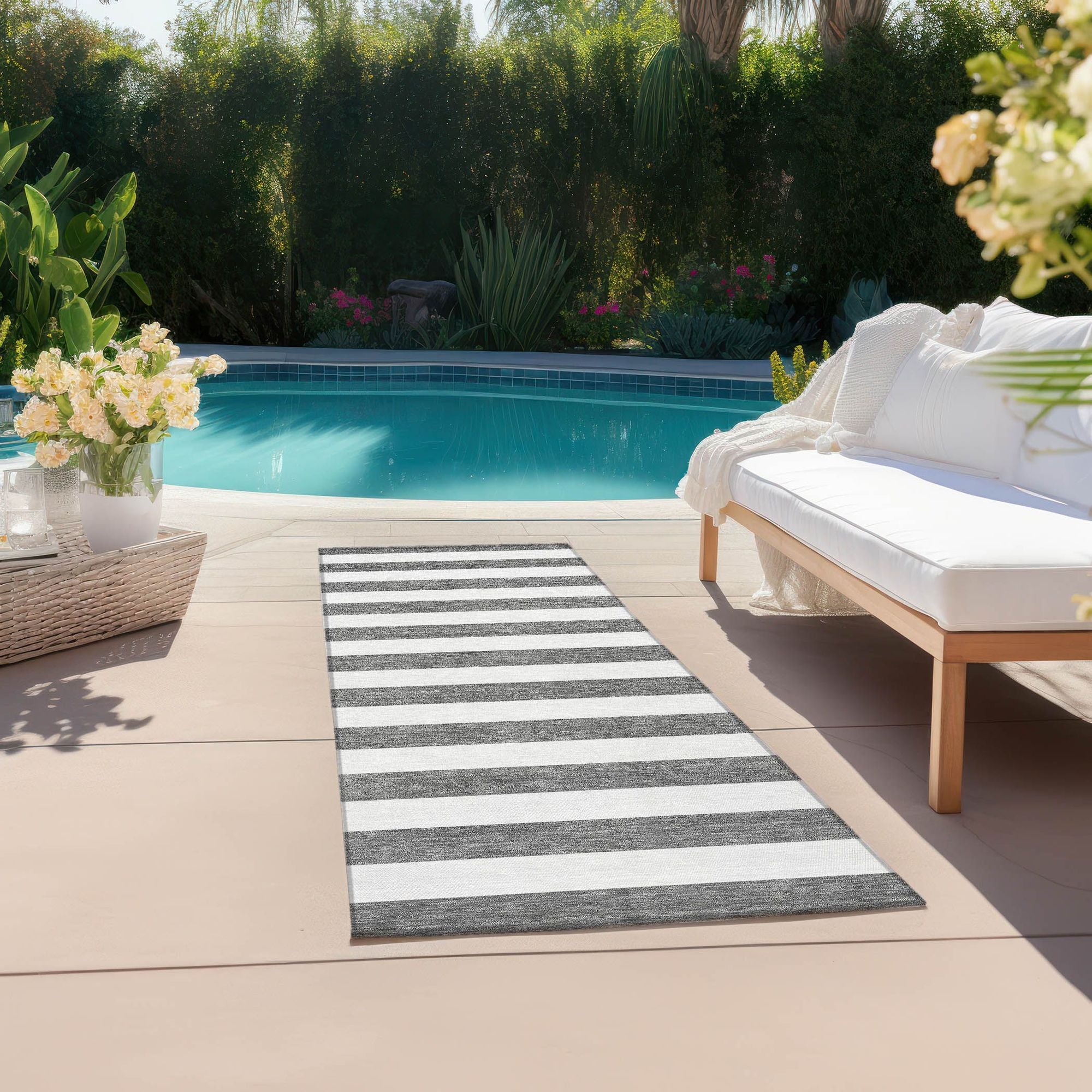 Machine Made ACN528 Charcoal Gray Rugs 