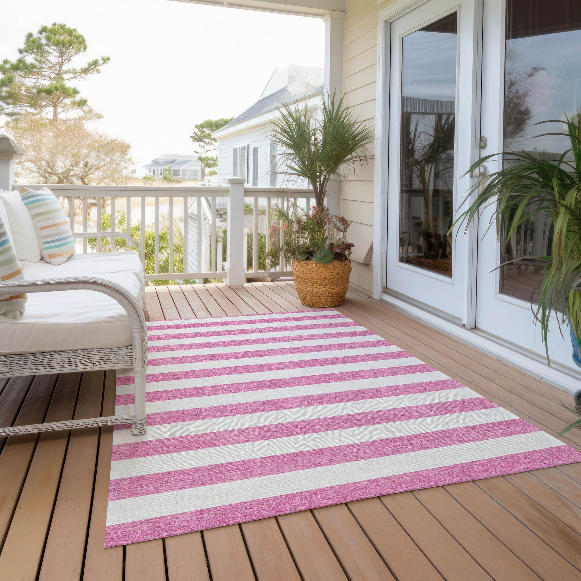 Machine Made ACN528 Pink  Rugs 