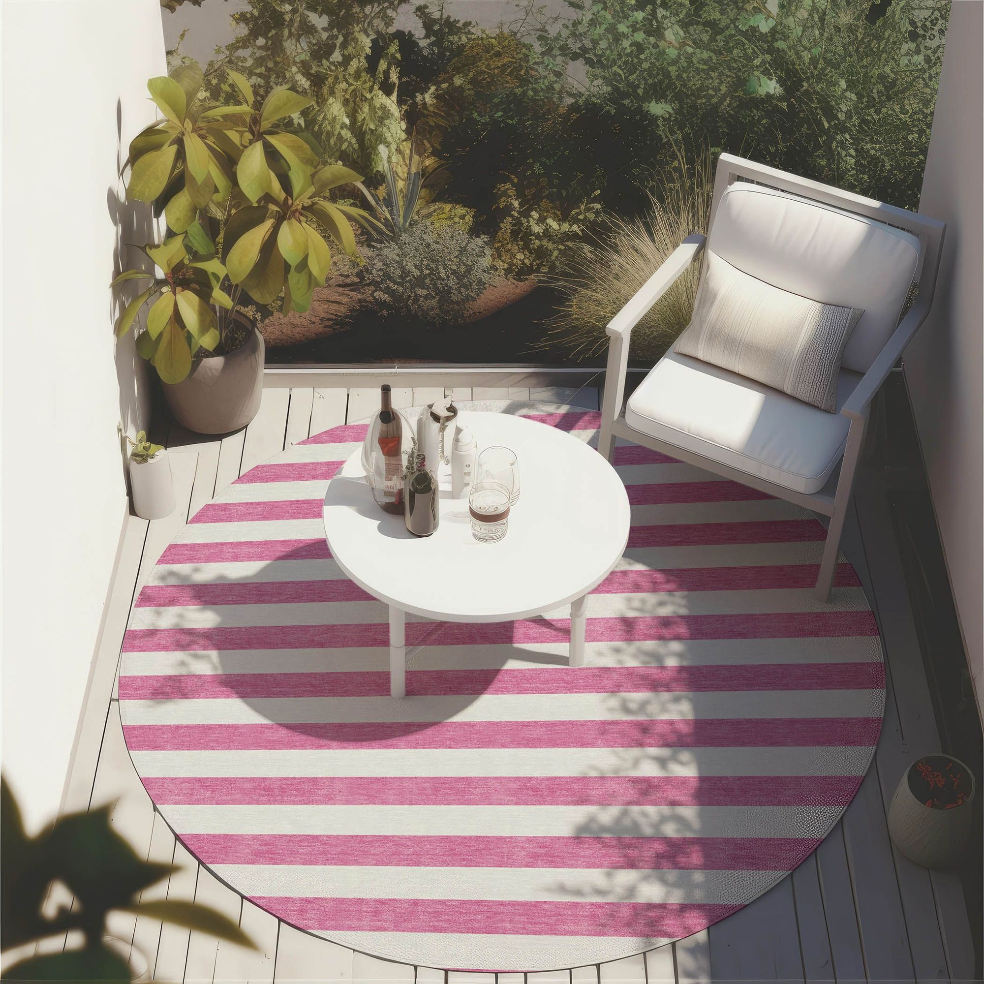 Machine Made ACN528 Pink  Rugs 